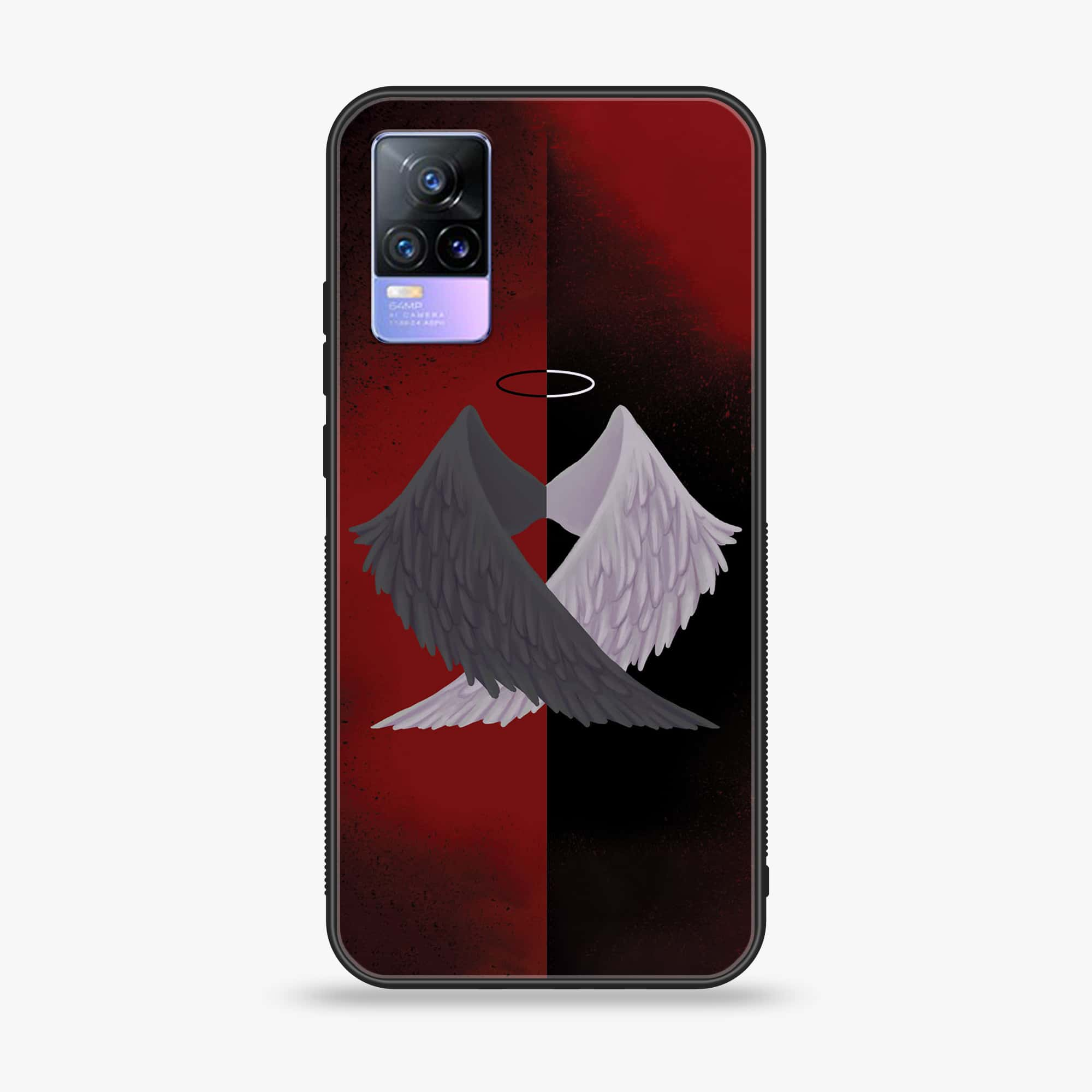 Vivo V21e - Angel Wings 2.0  Series - Premium Printed Glass soft Bumper shock Proof Case