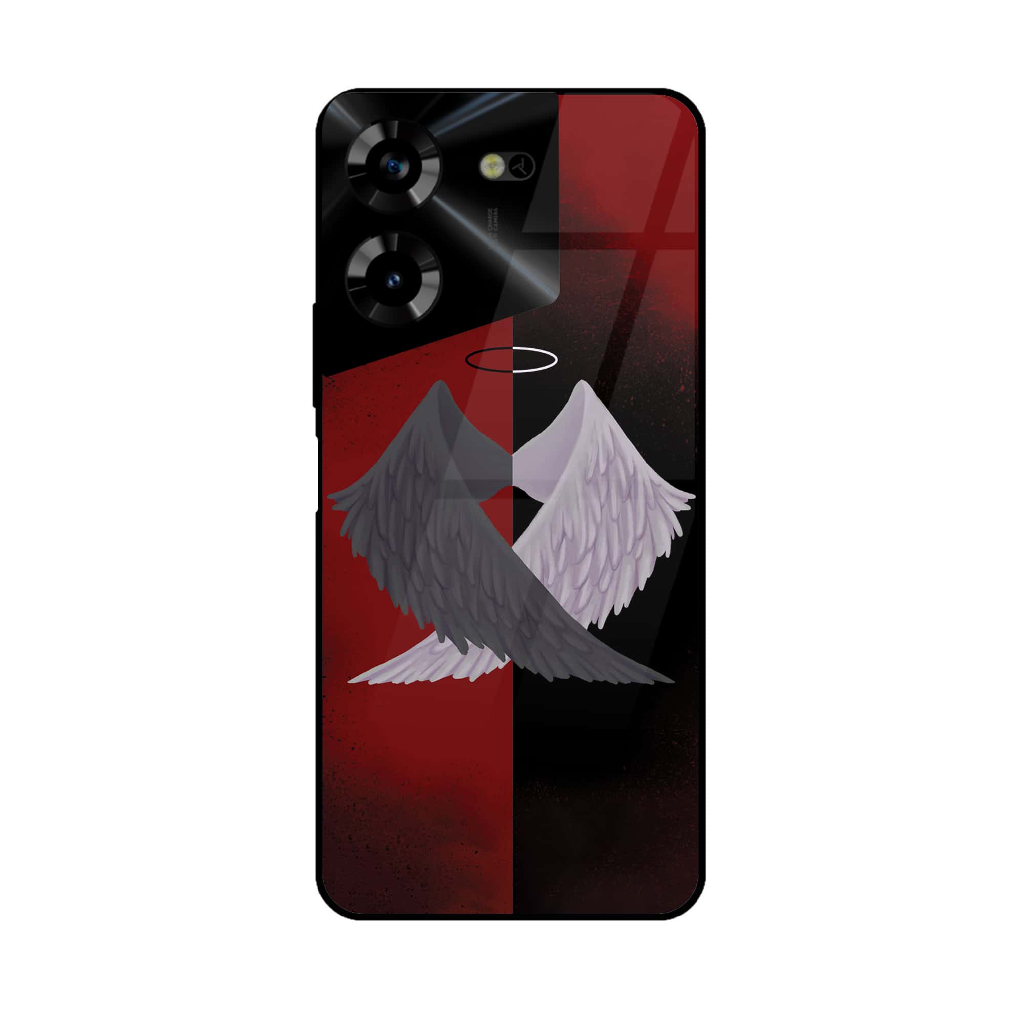 Tecno Pova 5 Pro - Angel wings 2.0 Series - Premium Printed Glass soft Bumper shock Proof Case