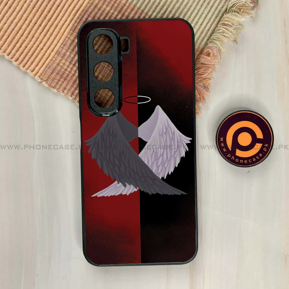Infinix Hot 60i - Angel Wings 2.0 Series - Premium Metal Printed soft Bumper shock Proof Case