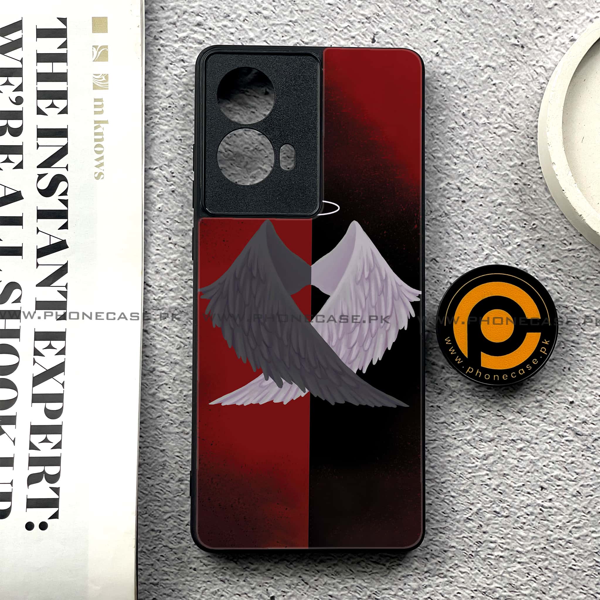 Moto G85 - Angel Wings 2.0 Series - Premium Printed Glass soft Bumper shock Proof Case