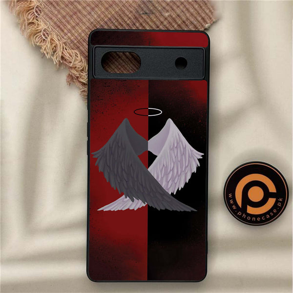 Google Pixel 6A - Angel Wings 2.0 Design 7- Premium Metal Printed soft Bumper Shock Proof Case CS-45566
