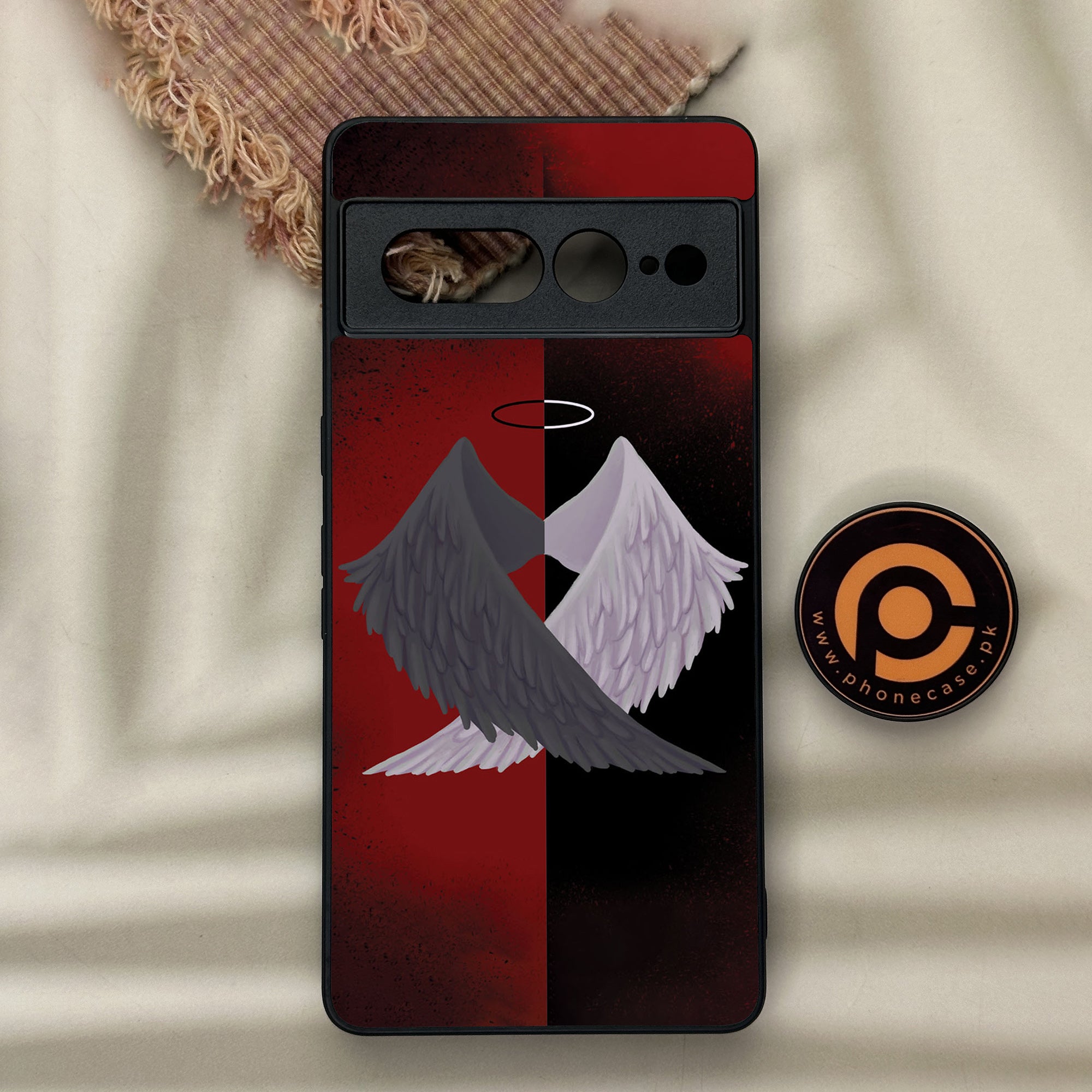 Google Pixel 7 Pro - Angel Wings 2.0 Series - Premium Metal Printed soft Bumper Shock Proof Case
