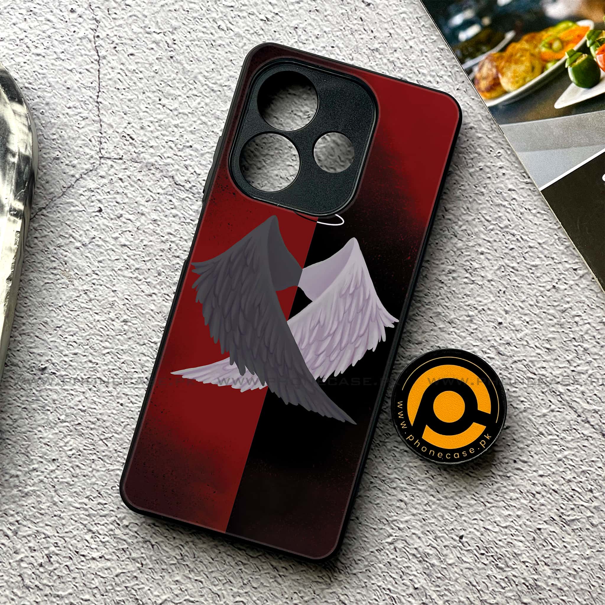 Oppo A5 Pro - Angel Wings 2.0 Series - Premium Metal Printed soft Bumper shock Proof Case