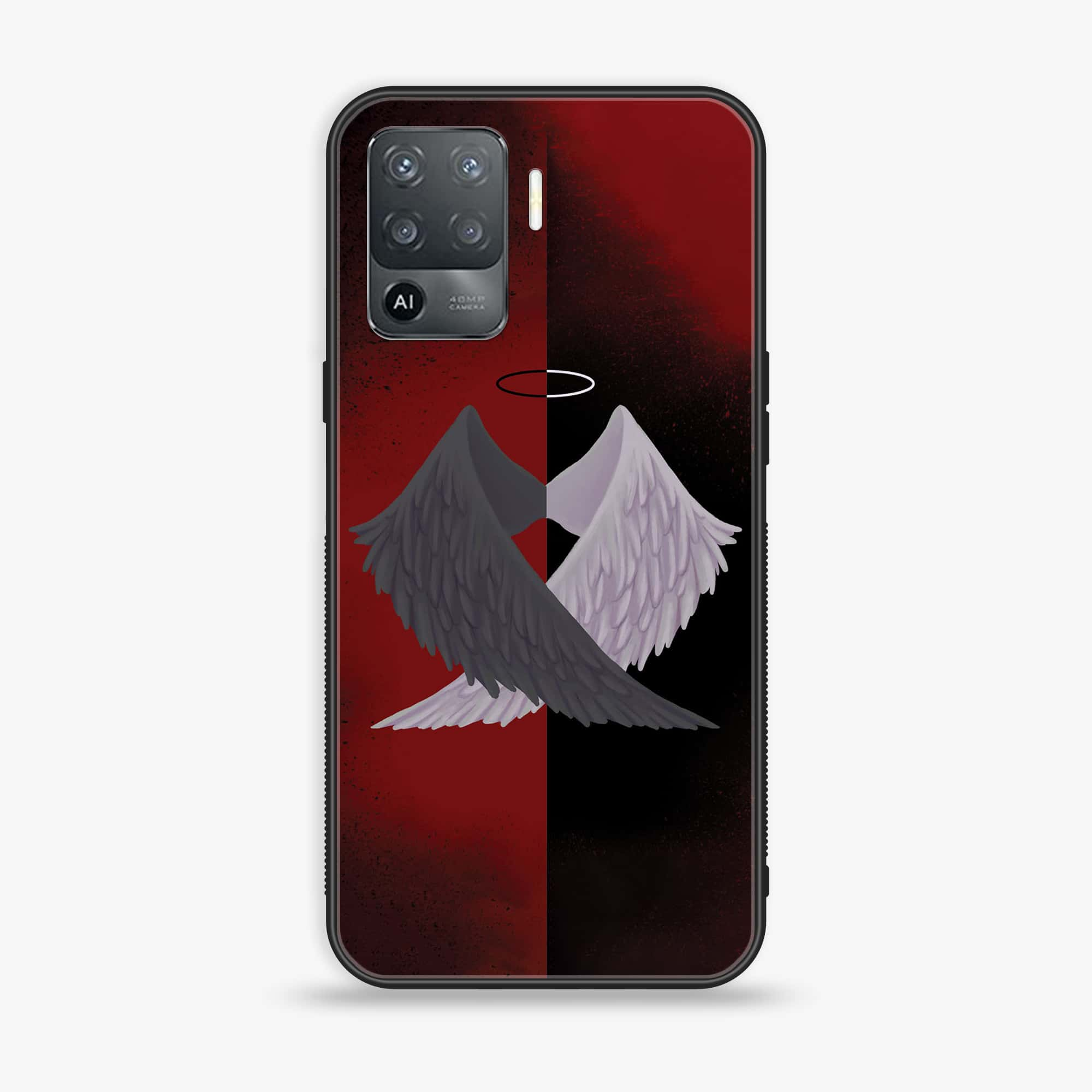 Oppo F19 Pro -Angel Wings 2.0 Series - Premium Printed Glass soft Bumper shock Proof Case