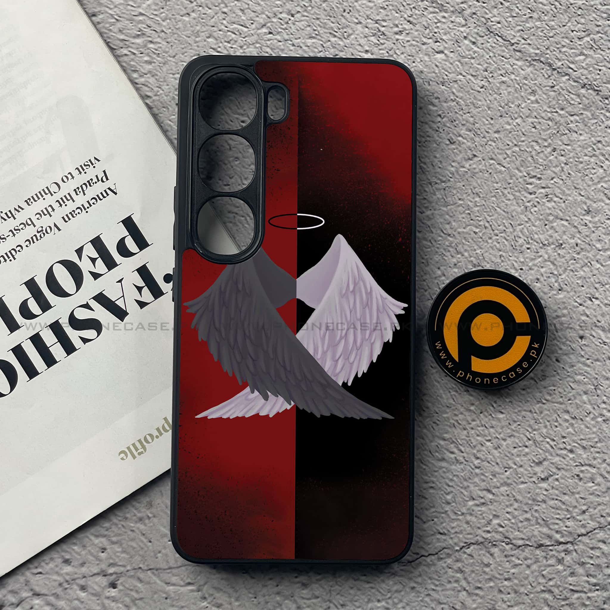 Vivo V40 Lite (IDN) - Angel Wings 2.0 Series - Premium Metal Printed soft Bumper Shock Proof Case