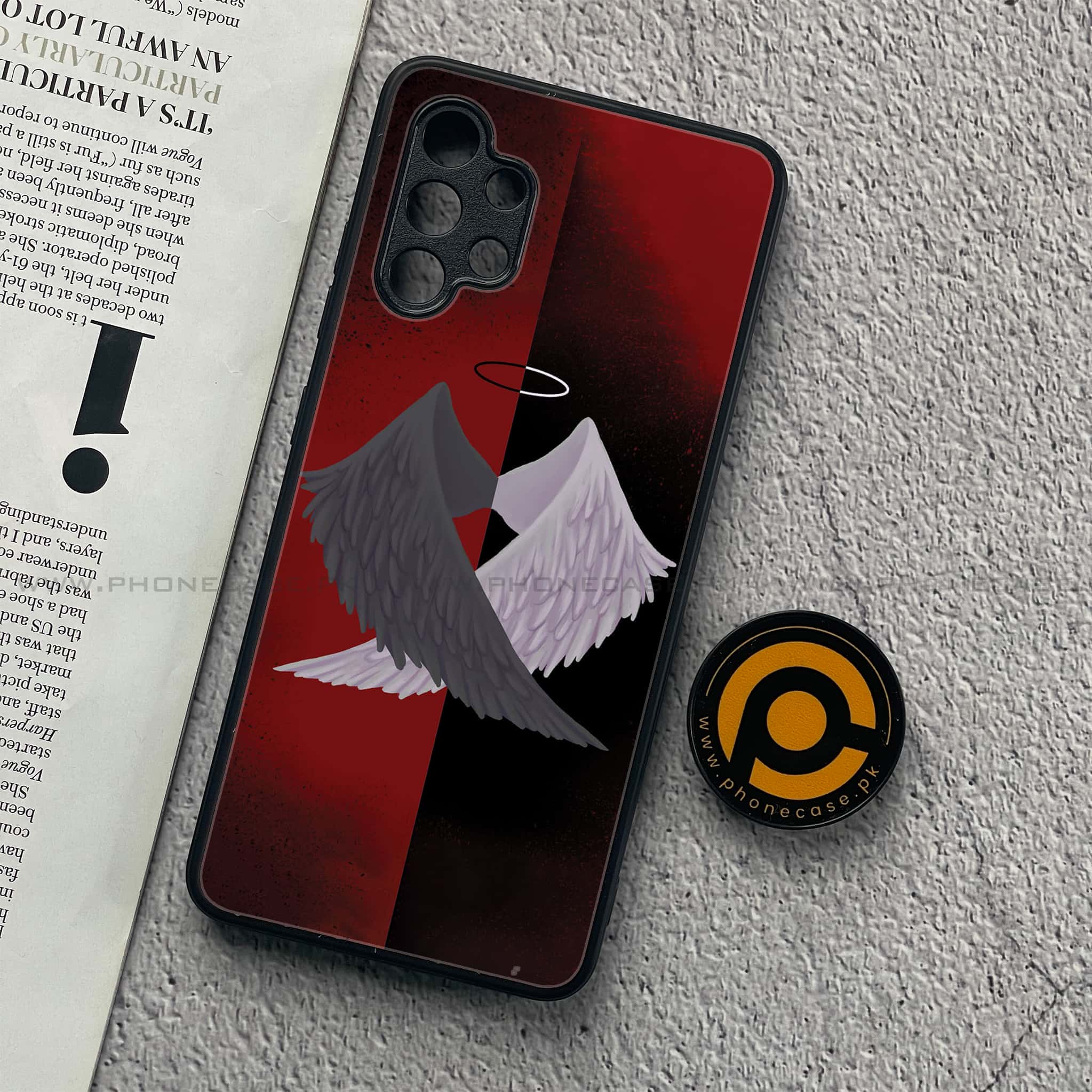 Samsung Galaxy A32 4G- Angel Wings 2.0 Series - Premium Printed Glass soft Bumper shock Proof Case