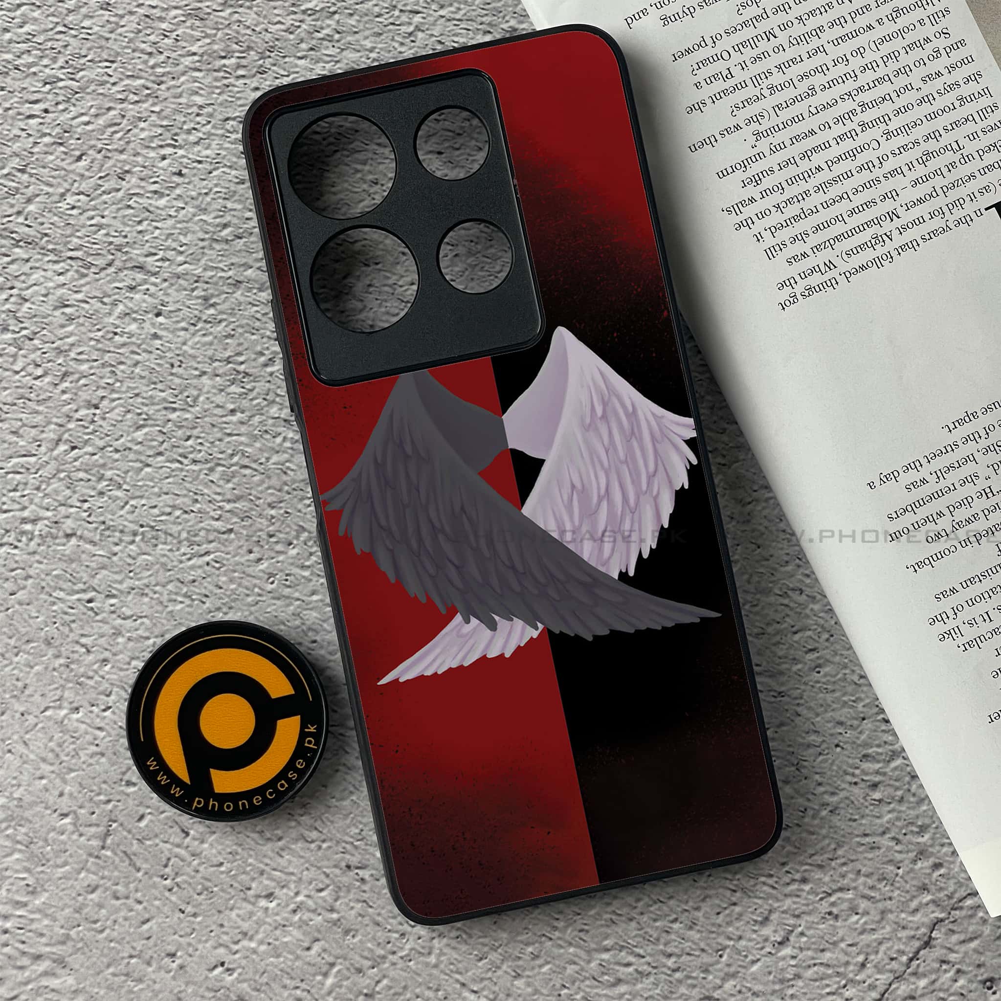 Infinix Note 30 - Angel Wings 2.0 Series - Premium Printed Glass soft Bumper shock Proof Case