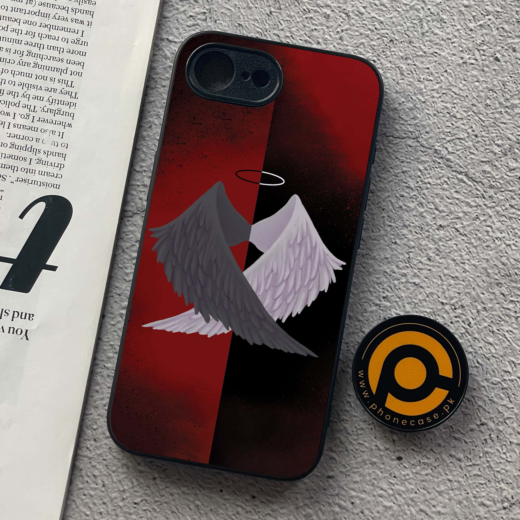 iPhone 16e - Angel Wings 2.0 Series - Premium Metal  Printed soft Bumper shock Proof Case