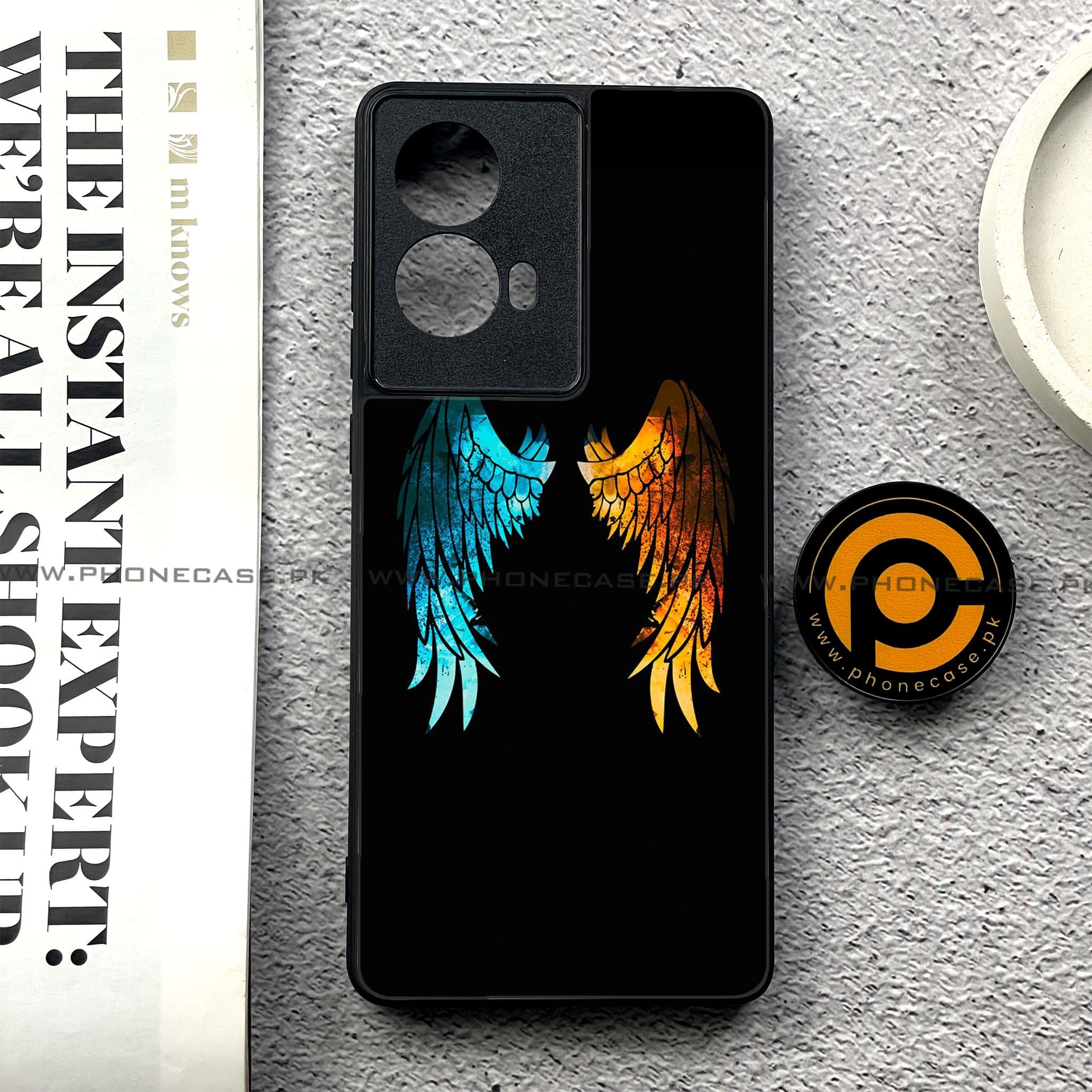 Moto G85 - Angel Wings 2.0 Series - Premium Printed Glass soft Bumper shock Proof Case