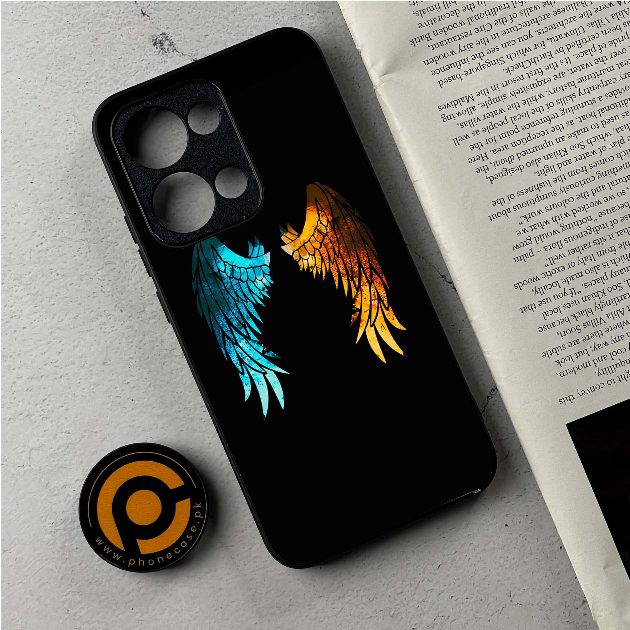 Oppo Reno 13 - Angel Wings 2.0 Series - Premium Metal Printed Soft Bumper Shockproof Case