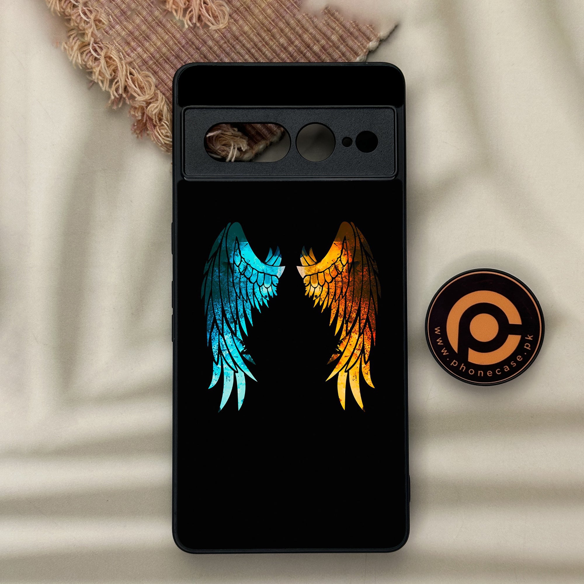 Google Pixel 7 Pro - Angel Wings 2.0 Series - Premium Metal Printed soft Bumper Shock Proof Case