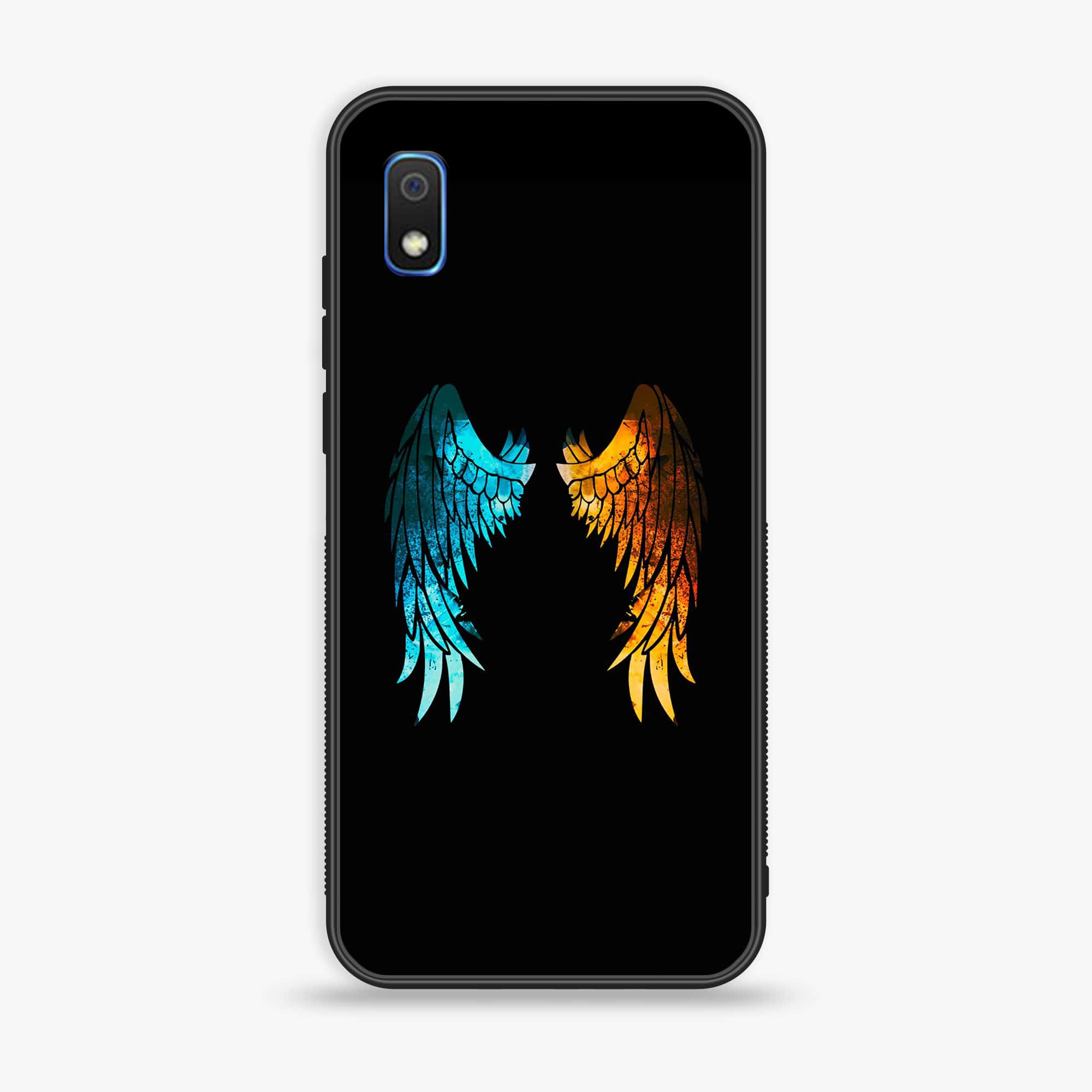 Samsung Galaxy A10 - Angel Wings 2.0 Series - Premium Printed Glass soft Bumper shock Proof Case