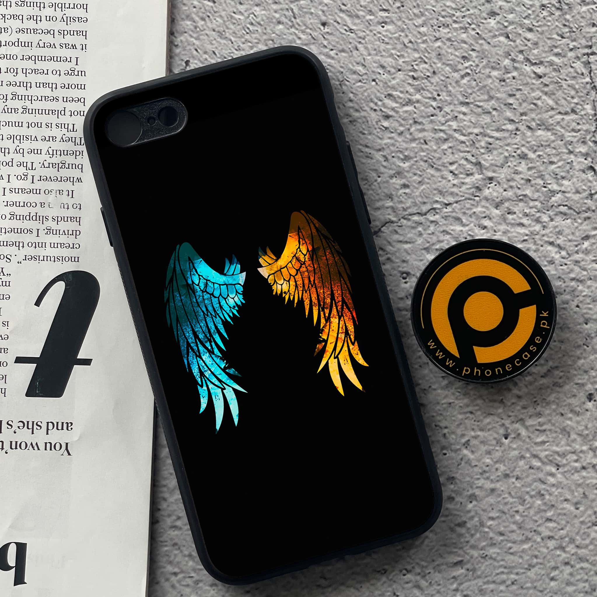 iPhone 7 / 8 - Angel wings 2.0 Series - Premium Printed Glass soft Bumper shock Proof Case