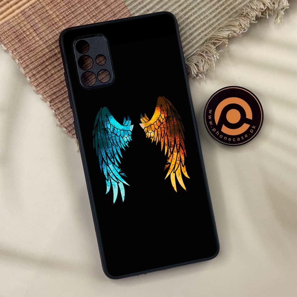 Samsung Galaxy A71 -  Angel Wings 2.0  Series - Premium Metal Printed soft Bumper shock Proof Case