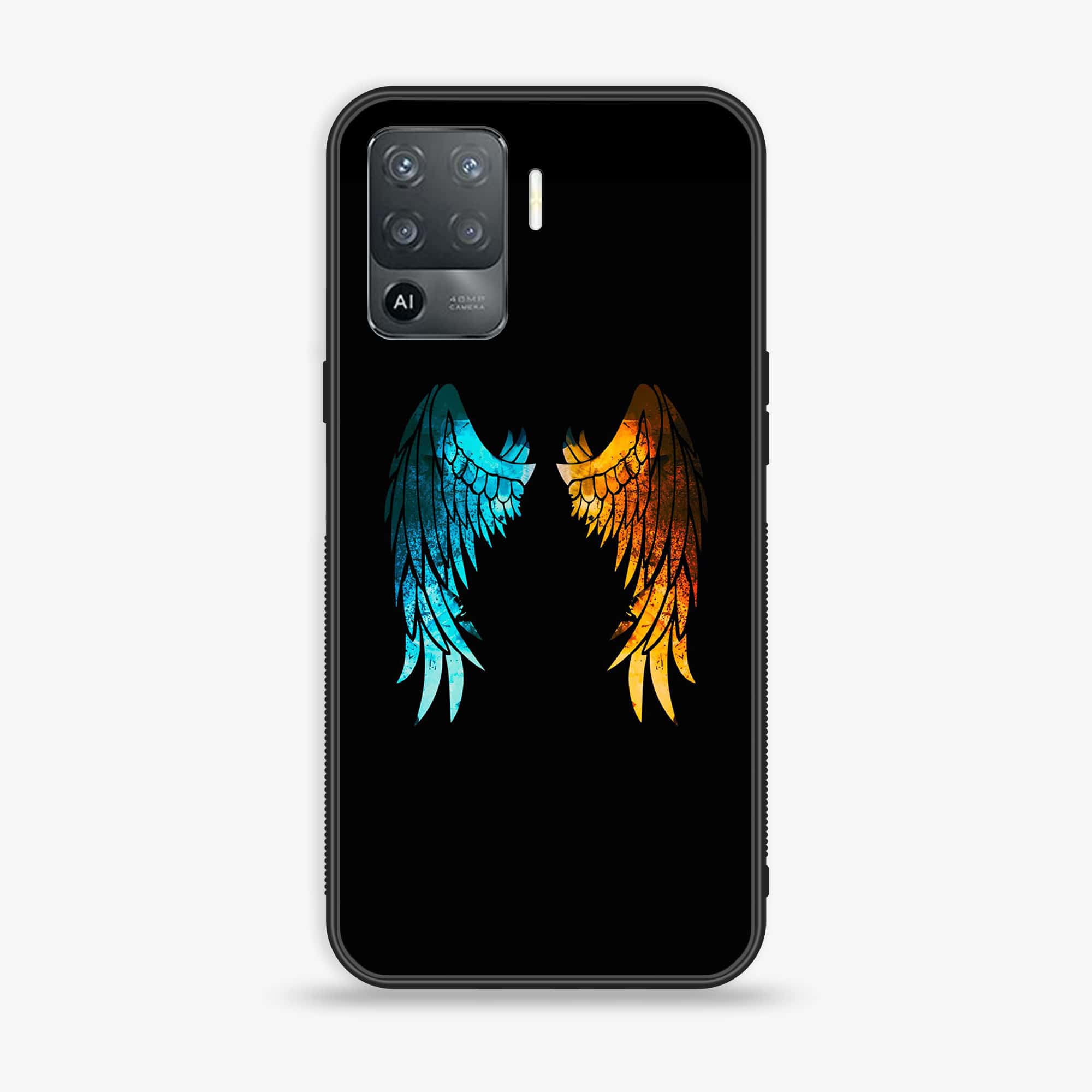Oppo F19 Pro -Angel Wings 2.0 Series - Premium Printed Glass soft Bumper shock Proof Case