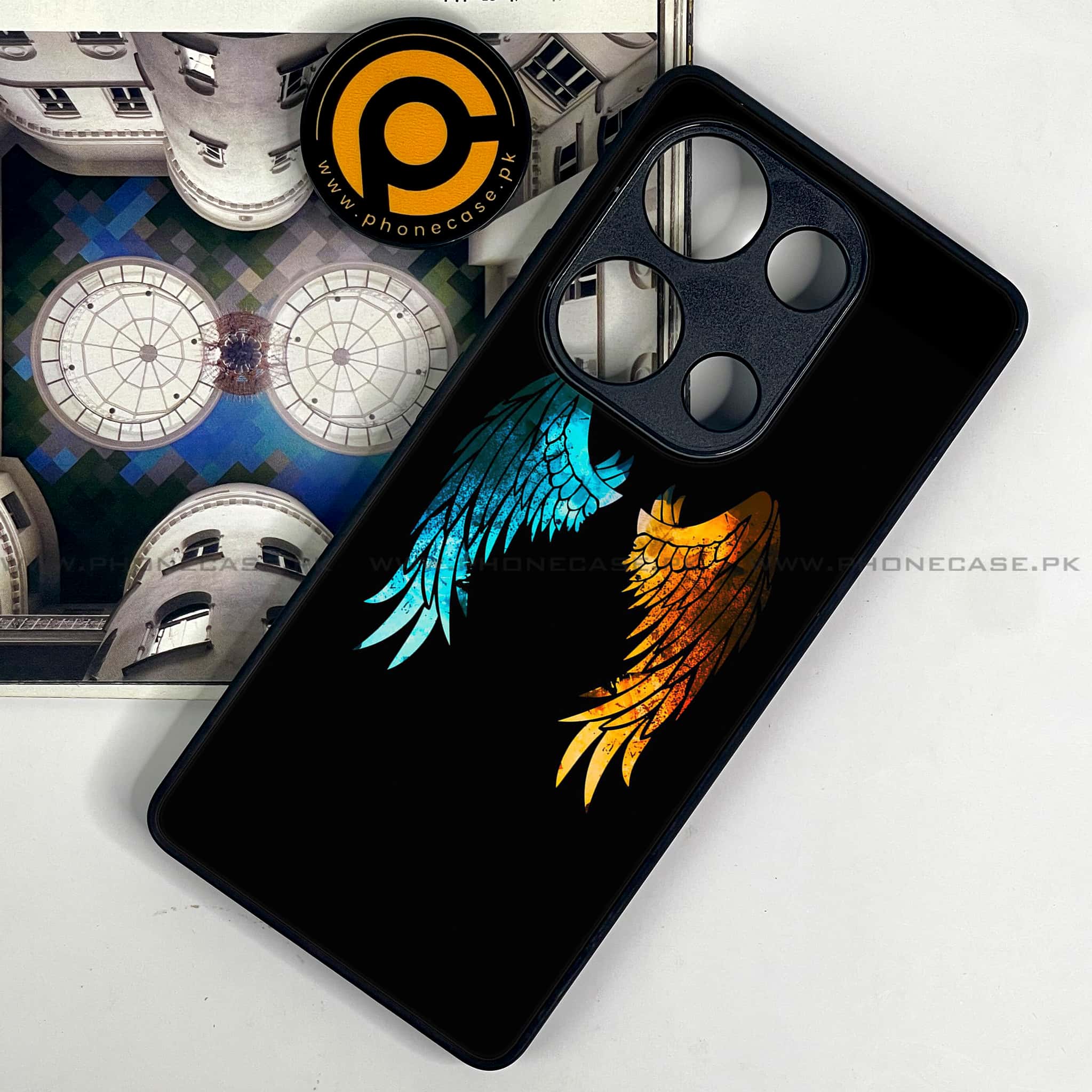 Redmi Note 13 Pro 4G - Angel Wings 2.0 Series - Premium Metal Printed soft Bumper shock Proof Case