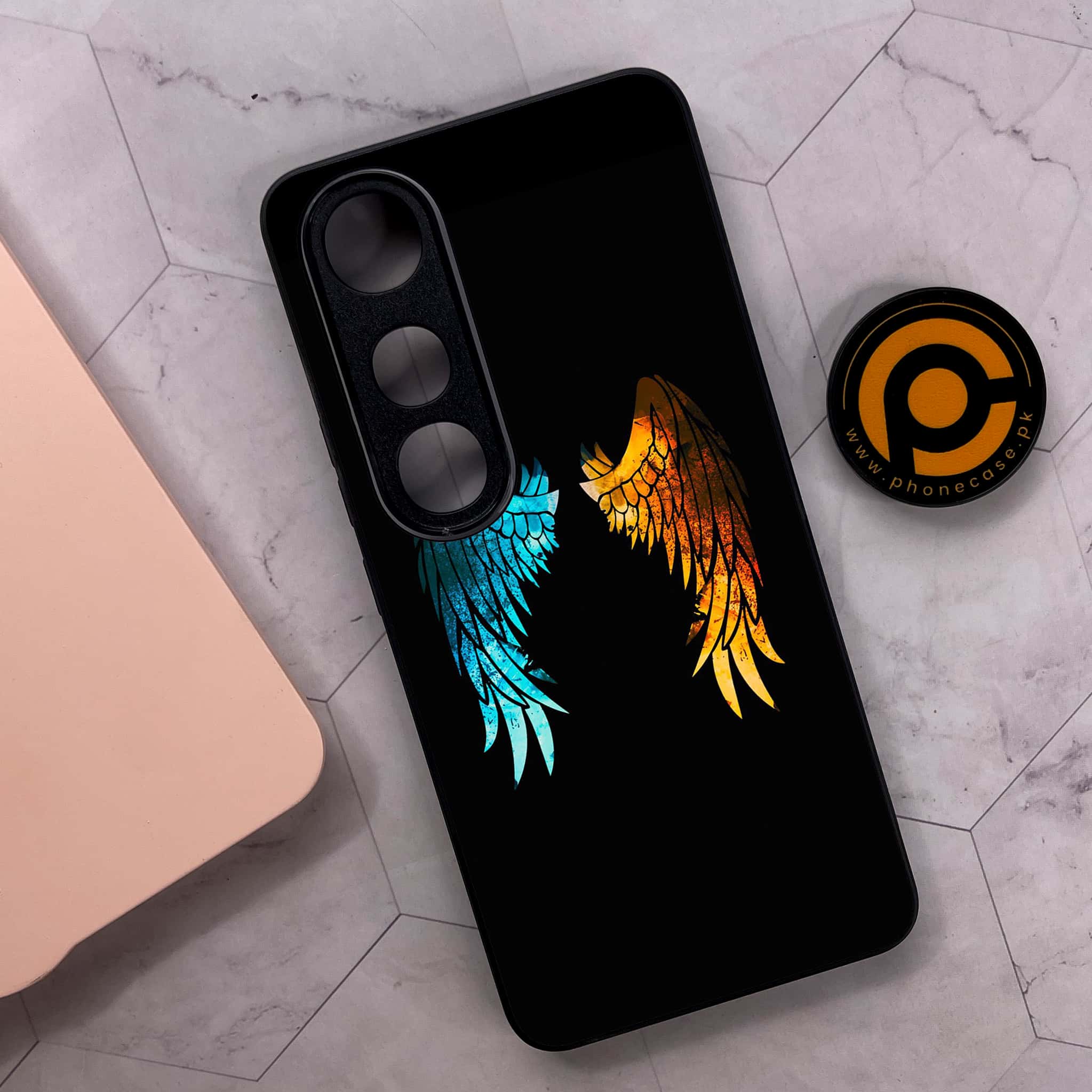Vivo V50 Lite - Angel Wings 2.0 Series - Premium Metal Printed soft Bumper shock Proof Case