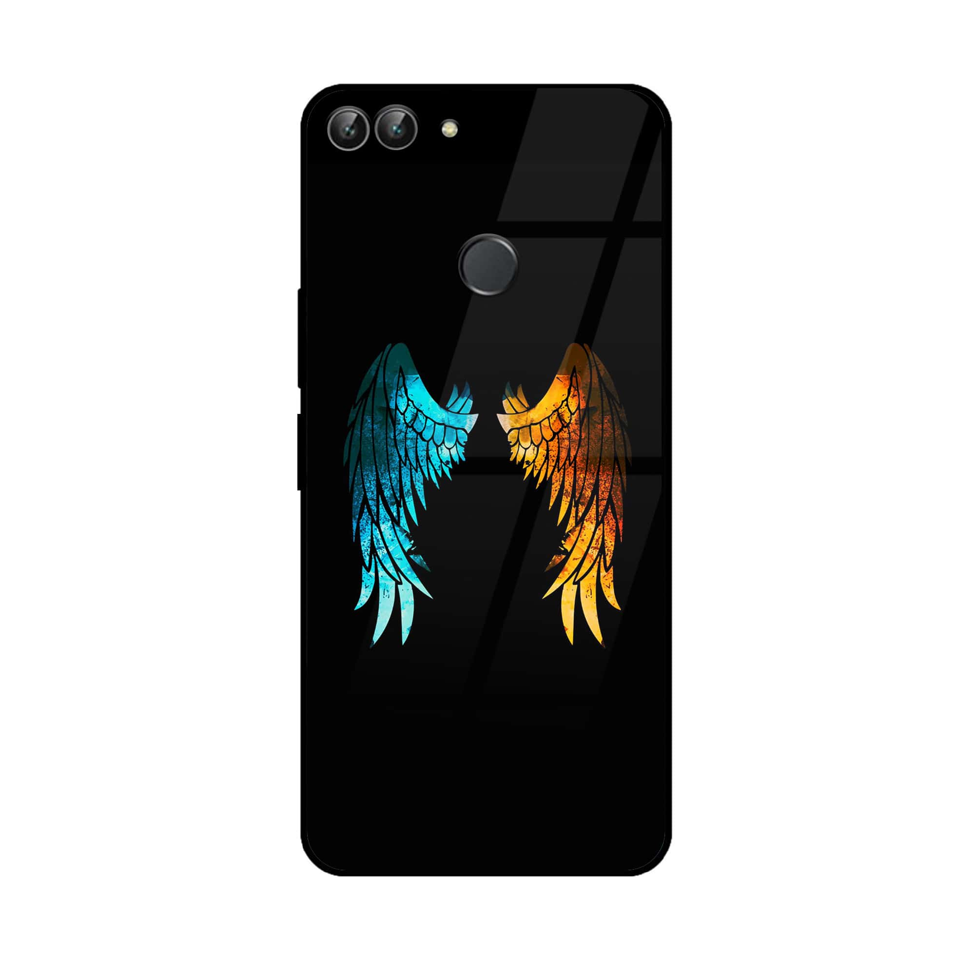 Huawei P Smart - Angel Wings 2.0 Series - Premium Printed Glass soft Bumper shock Proof Case