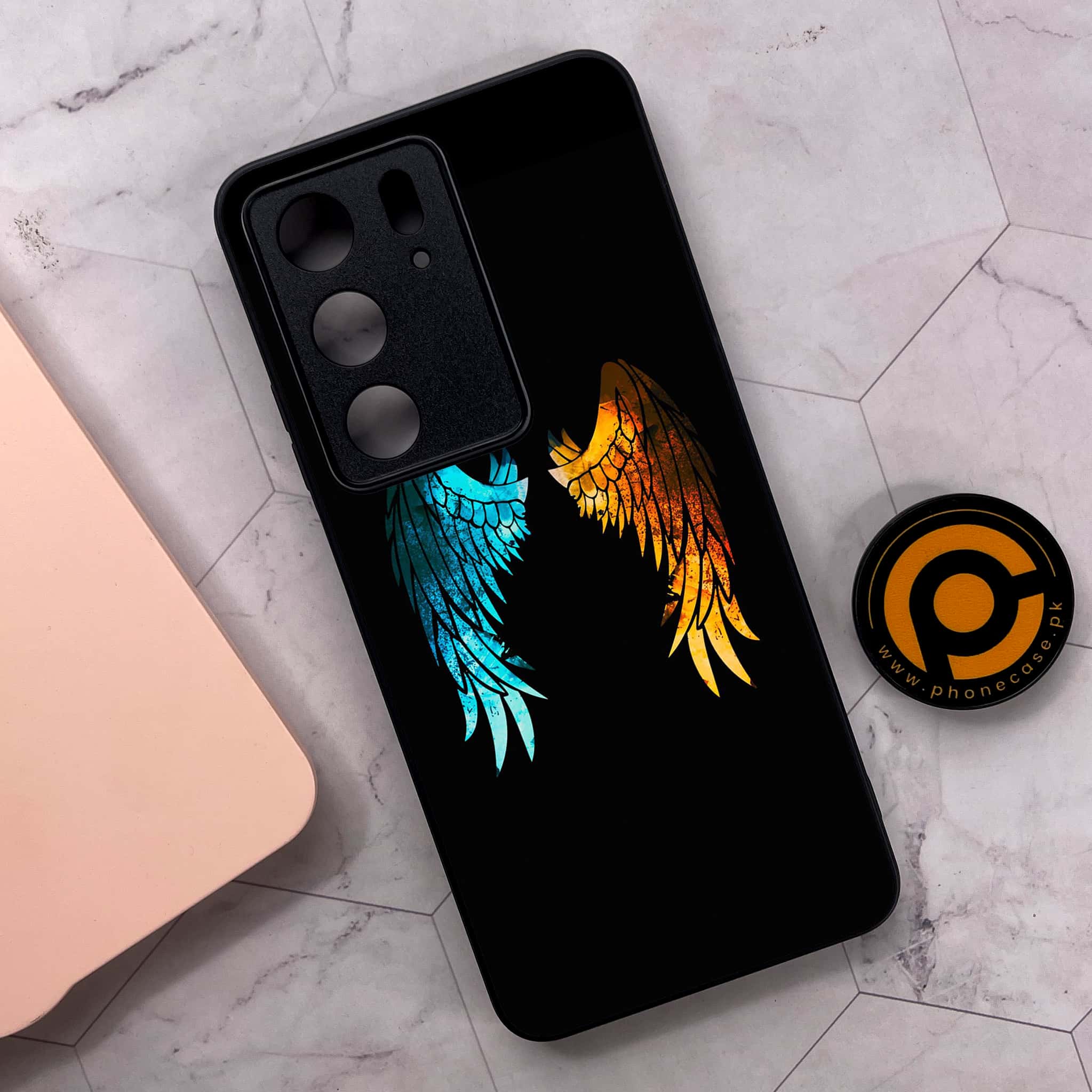 Realme C75x 4G - Angel Wings 2.0 Series - Premium Metal Printed soft Bumper shock Proof Case