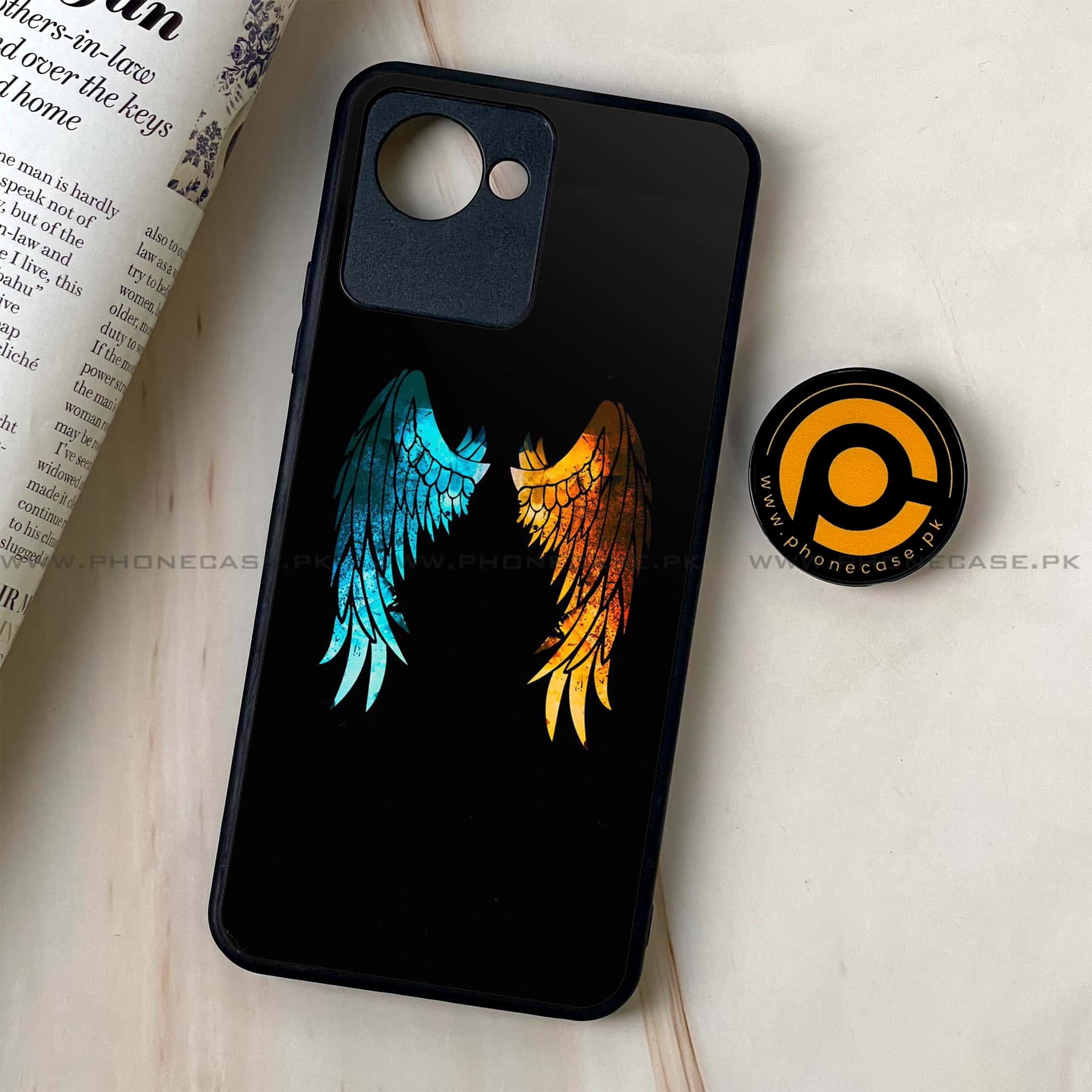 Realme C30 - Angel Wings 2.0 Series - Premium Printed Glass soft Bumper shock Proof Case