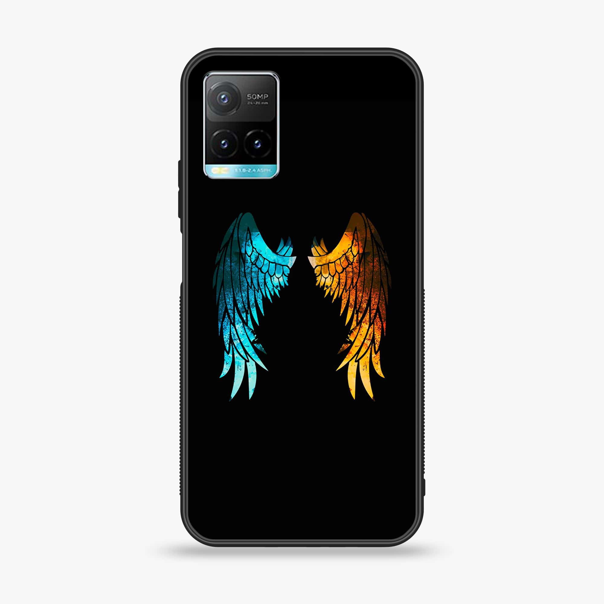 Vivo Y33T - Angel wings 2.0 Series - Premium Printed Glass soft Bumper shock Proof Case