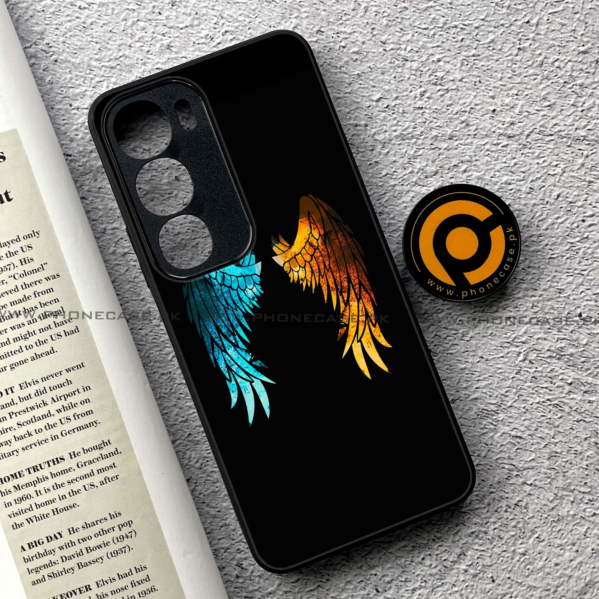 Vivo Y19s Pro - Angel Wings 2.0 Series - Premium Metal Printed soft Bumper shock Proof Case