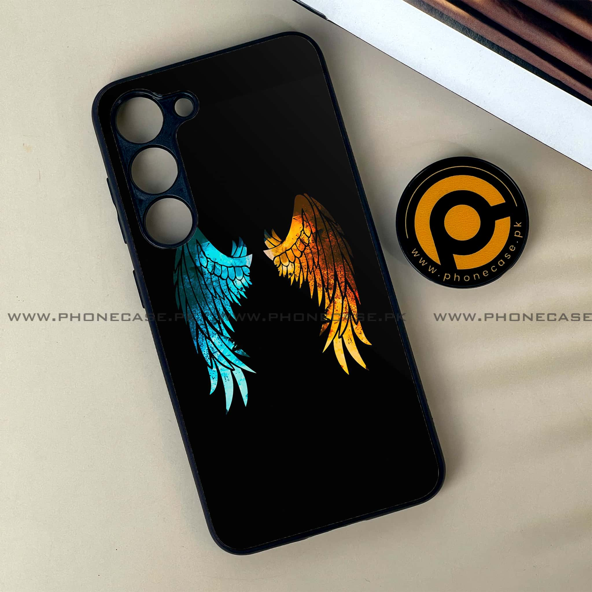 Samsung Galaxy S23 - Angel Wings 2.0 Series - Premium Printed Glass soft Bumper shock Proof Case