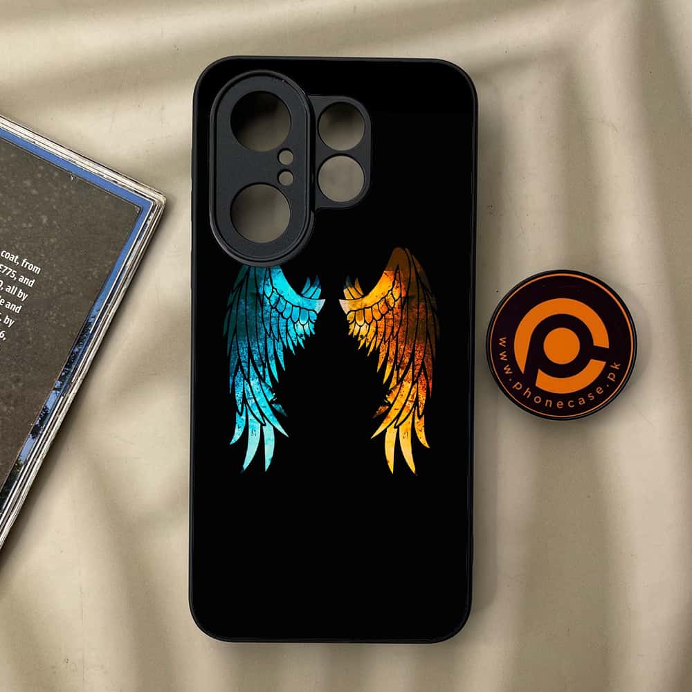 Vivo X200 FE - Angel Wings 2.0 Series - Premium Metal Printed soft Bumper Shock Proof Case
