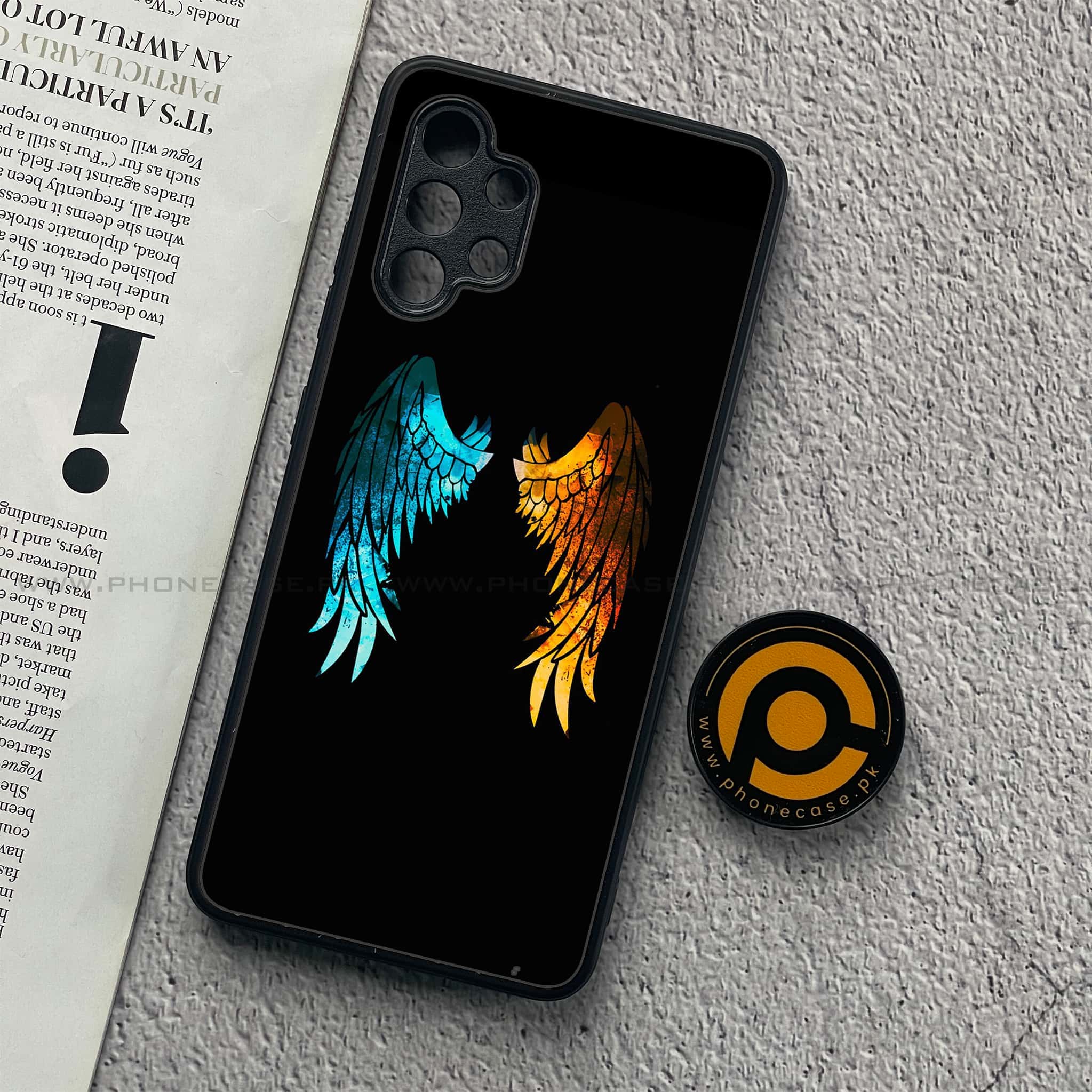 Samsung Galaxy A32 4G- Angel Wings 2.0 Series - Premium Printed Glass soft Bumper shock Proof Case