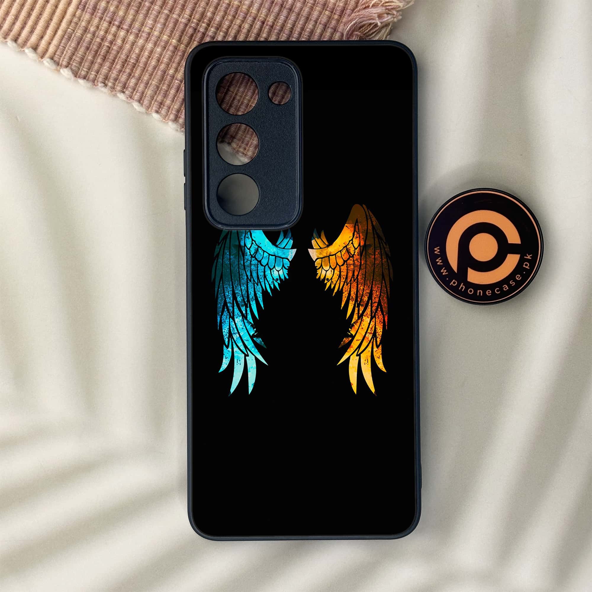 Oppo A5 2025 - Angel Wings 2.0 Series - Premium Metal Printed soft Bumper shock Proof Case