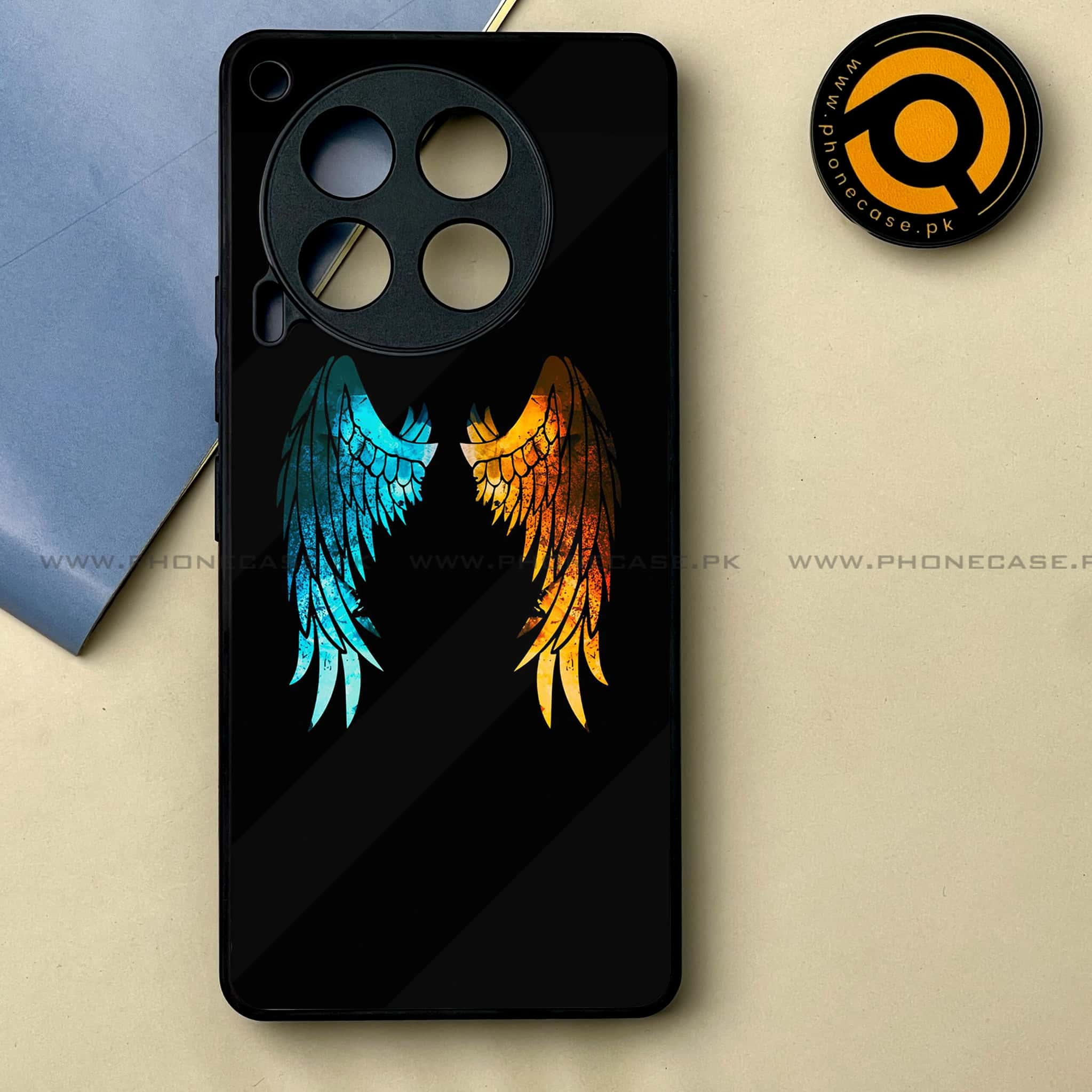 Tecno Camon 30 - Angel Wings 2.0 Series -  Premium Printed Metal soft Bumper shock Proof Case