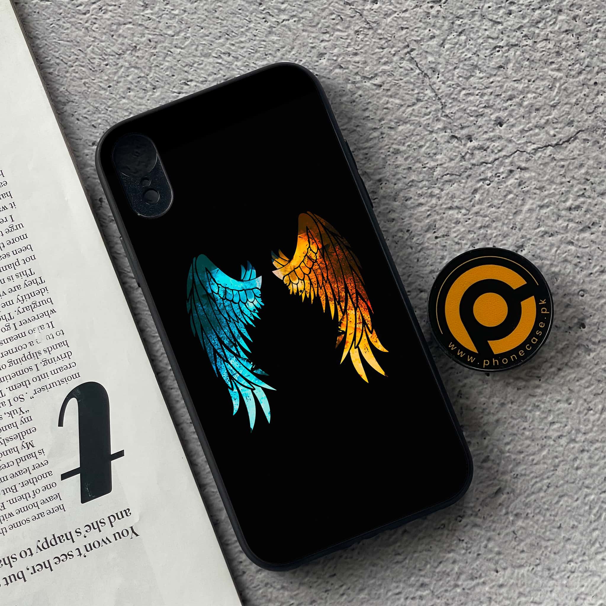 iPhone XR - Angel Wings 2.0 Series - Premium Metal Printed soft Bumper shock Proof Case