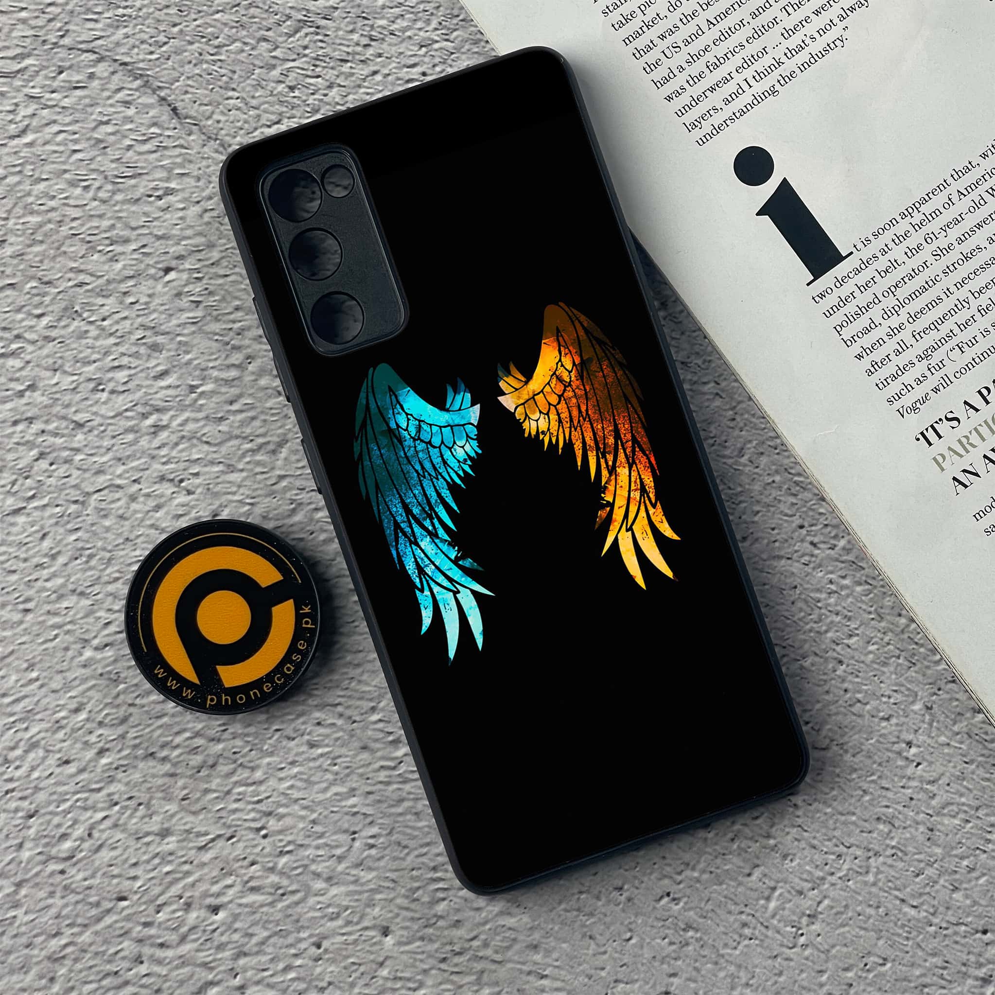 Samsung Galaxy S20 FE Angel Wings 2.0 Series Premium Printed Glass soft Bumper shock Proof Case