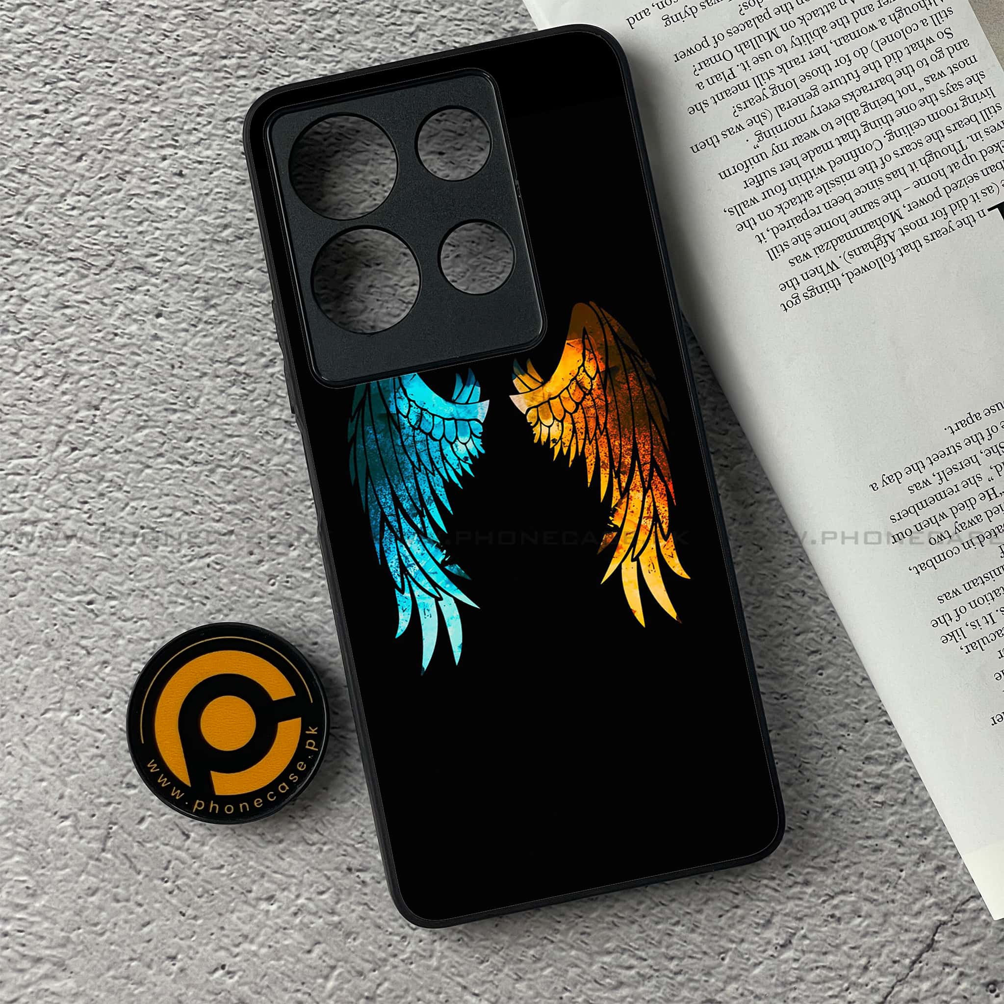 Infinix Note 30 - Angel Wings 2.0 Series - Premium Printed Glass soft Bumper shock Proof Case