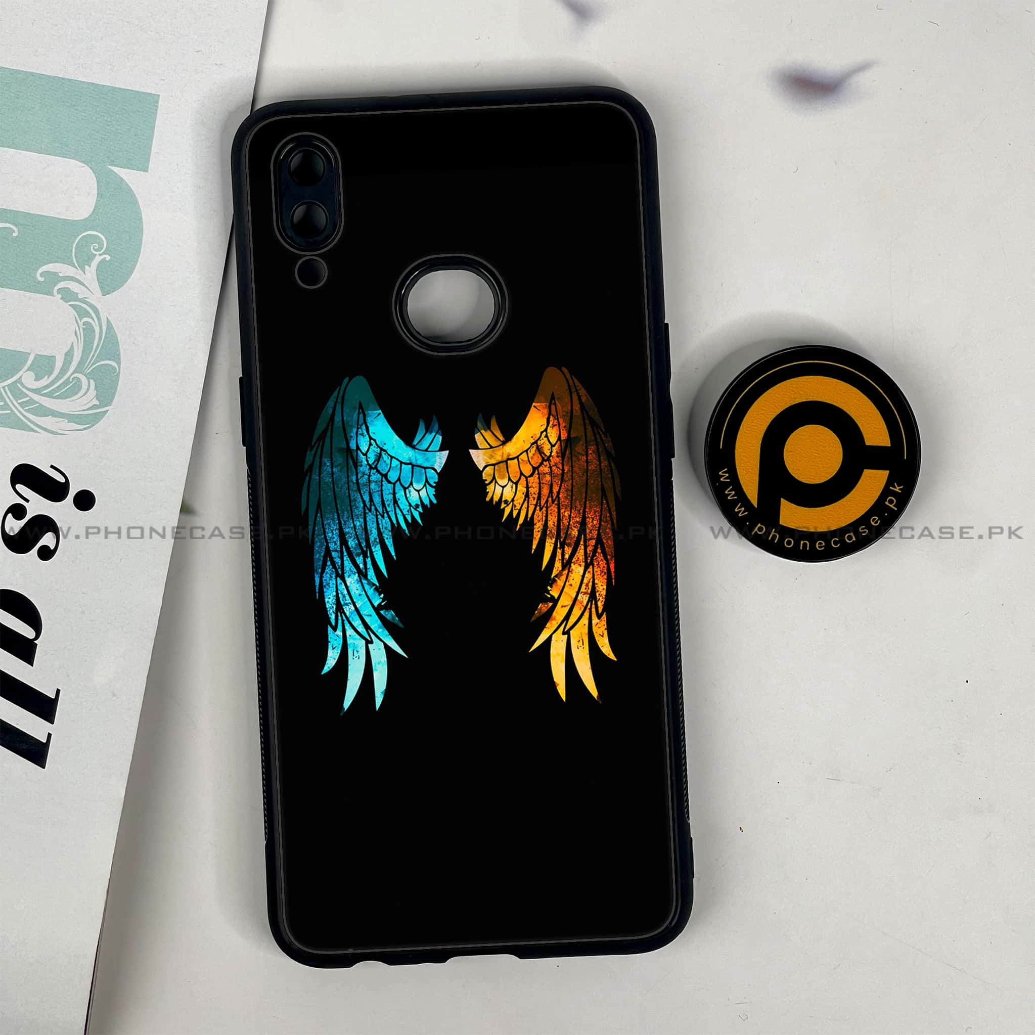 Galaxy A10s - Angel Wings 2.0 Series - Premium Printed Glass soft Bumper shock Proof Case