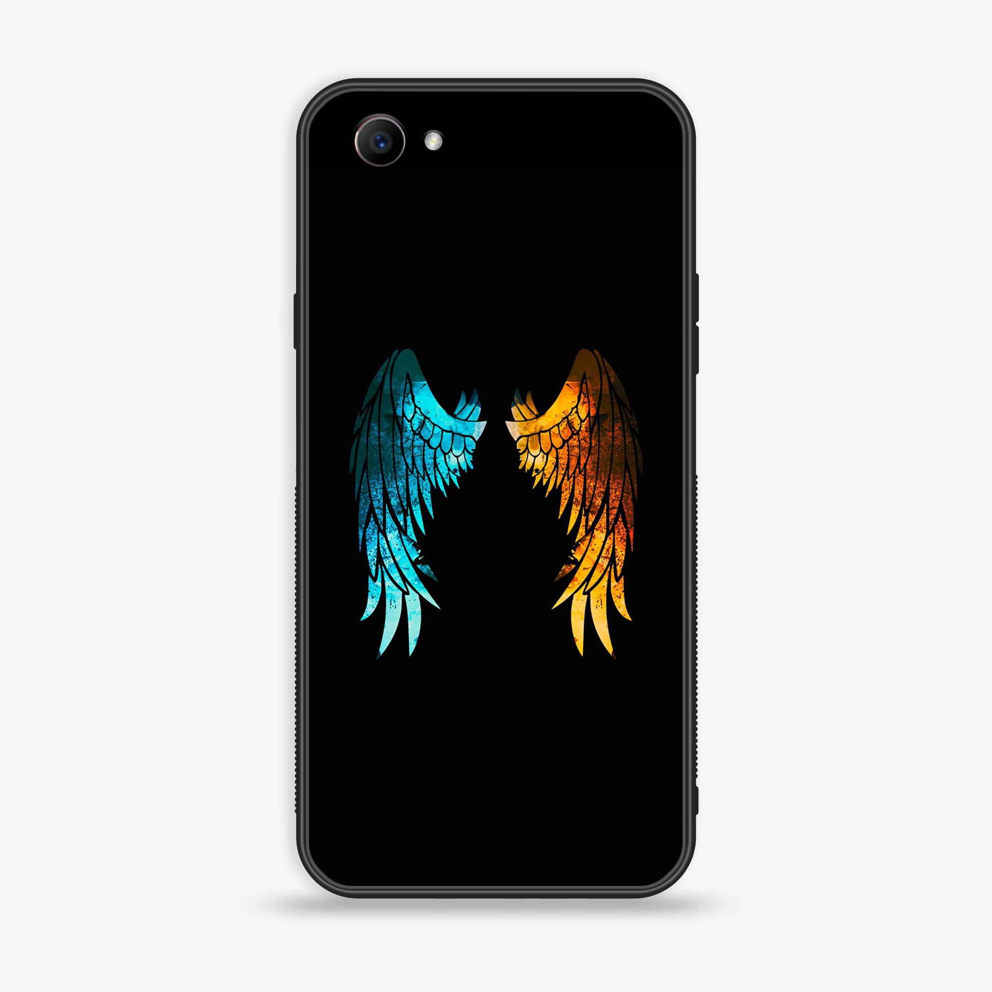 Oppo F7 Youth -  Angel Wings 2.0 Series - Premium Printed Glass soft Bumper shock Proof Case