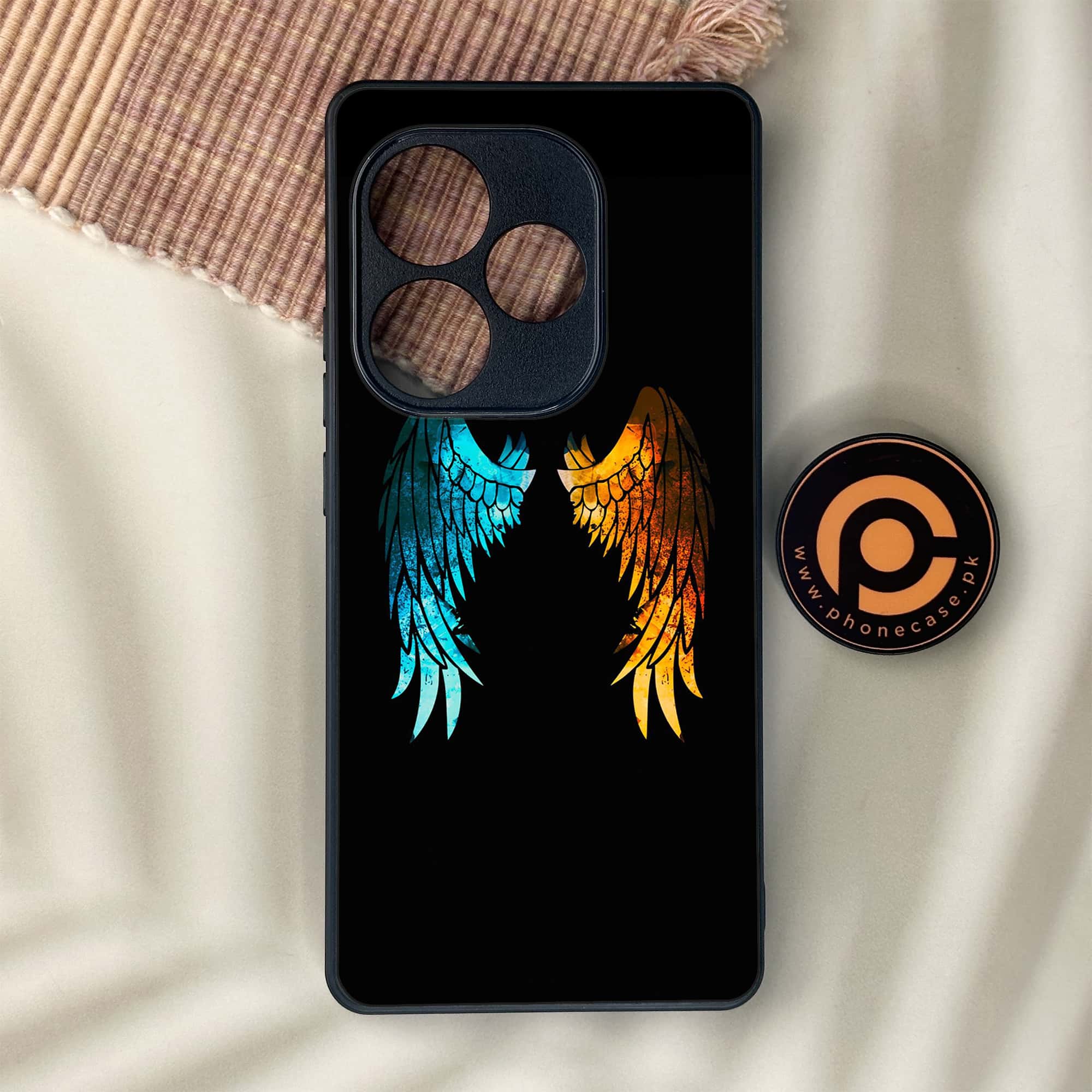 Realme GT 6 - Angel Wings 2.0 Series - Premium Metal Printed soft Bumper shock Proof Case