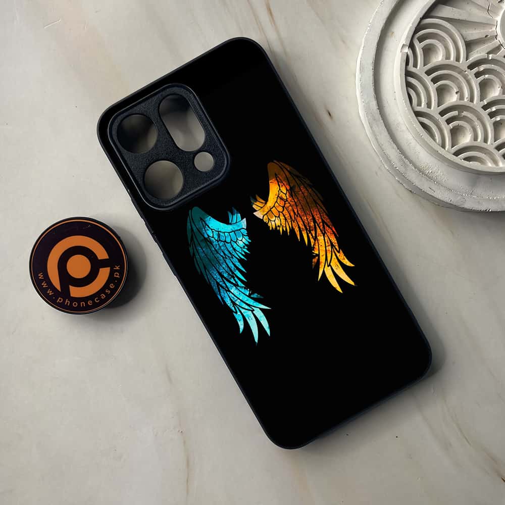 Oppo Reno 14 5G - Angel Wings 2.0 Series - Premium Metal Printed soft Bumper shock Proof Case