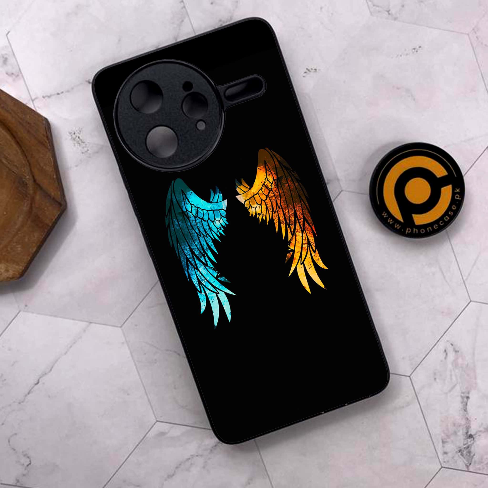 Xiaomi Poco F7 Ultra 5G - Angel Wings 2.0 Series - Premium Metal Printed soft Bumper shock Proof Case