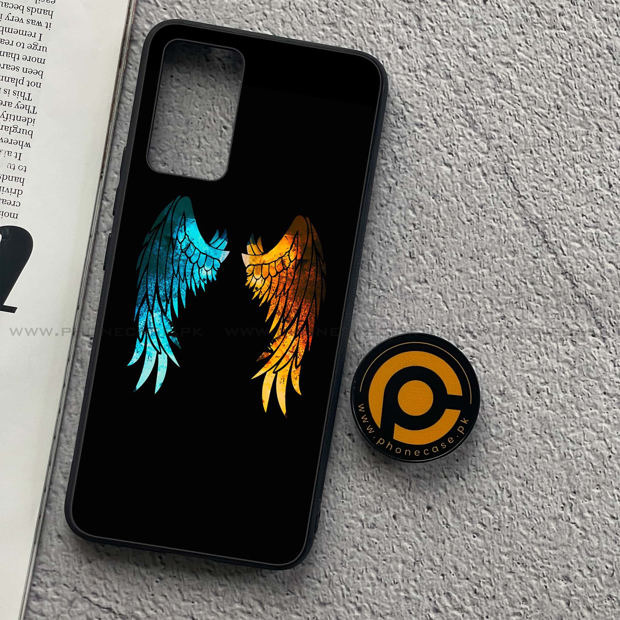 Vivo V21 - Angel Wings 2.0 Series - Premium Printed Glass soft Bumper shock Proof Case
