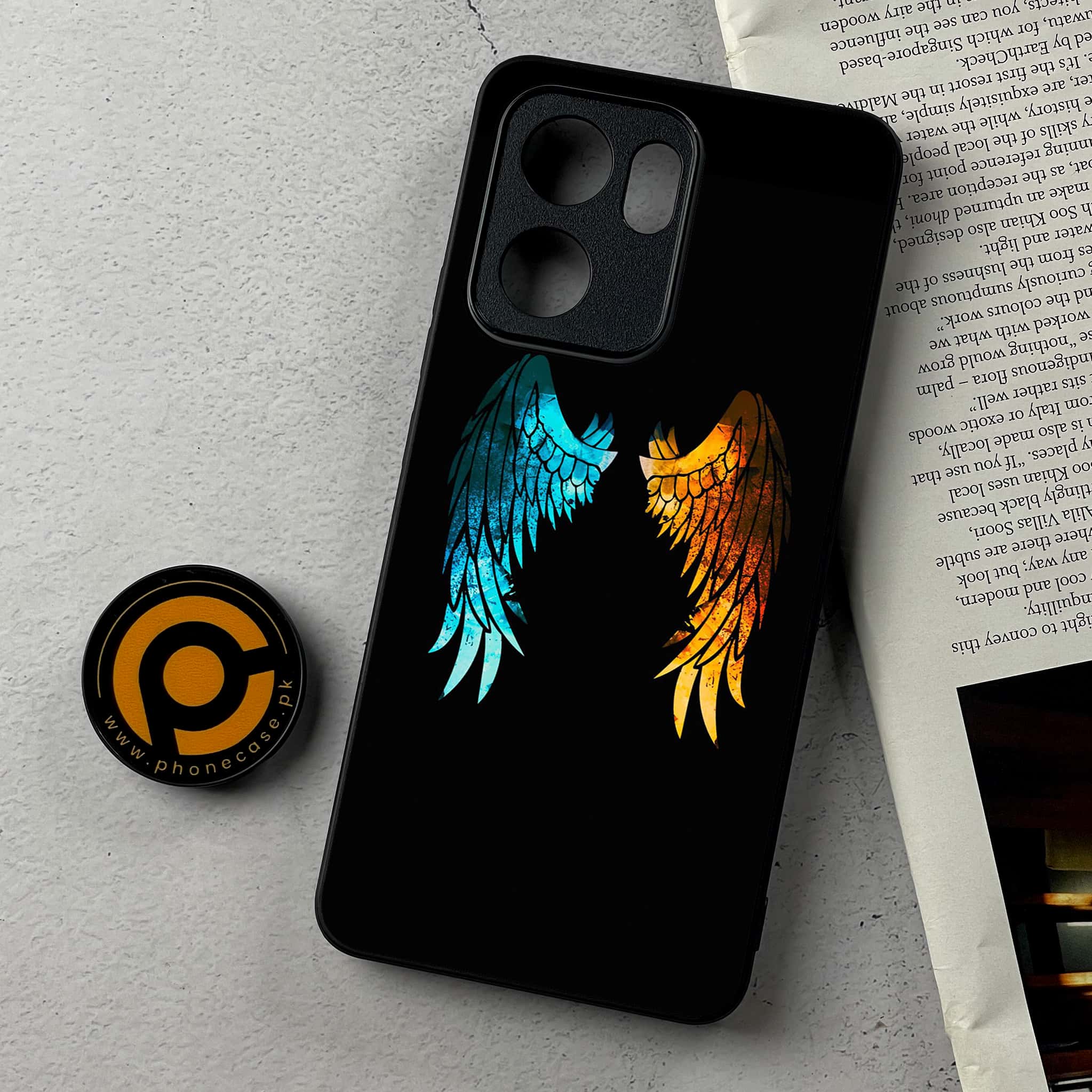 Oppo Reno 13F - Angel Wings 2.0 Series - Premium Metal Printed Soft Bumper Shockproof Case