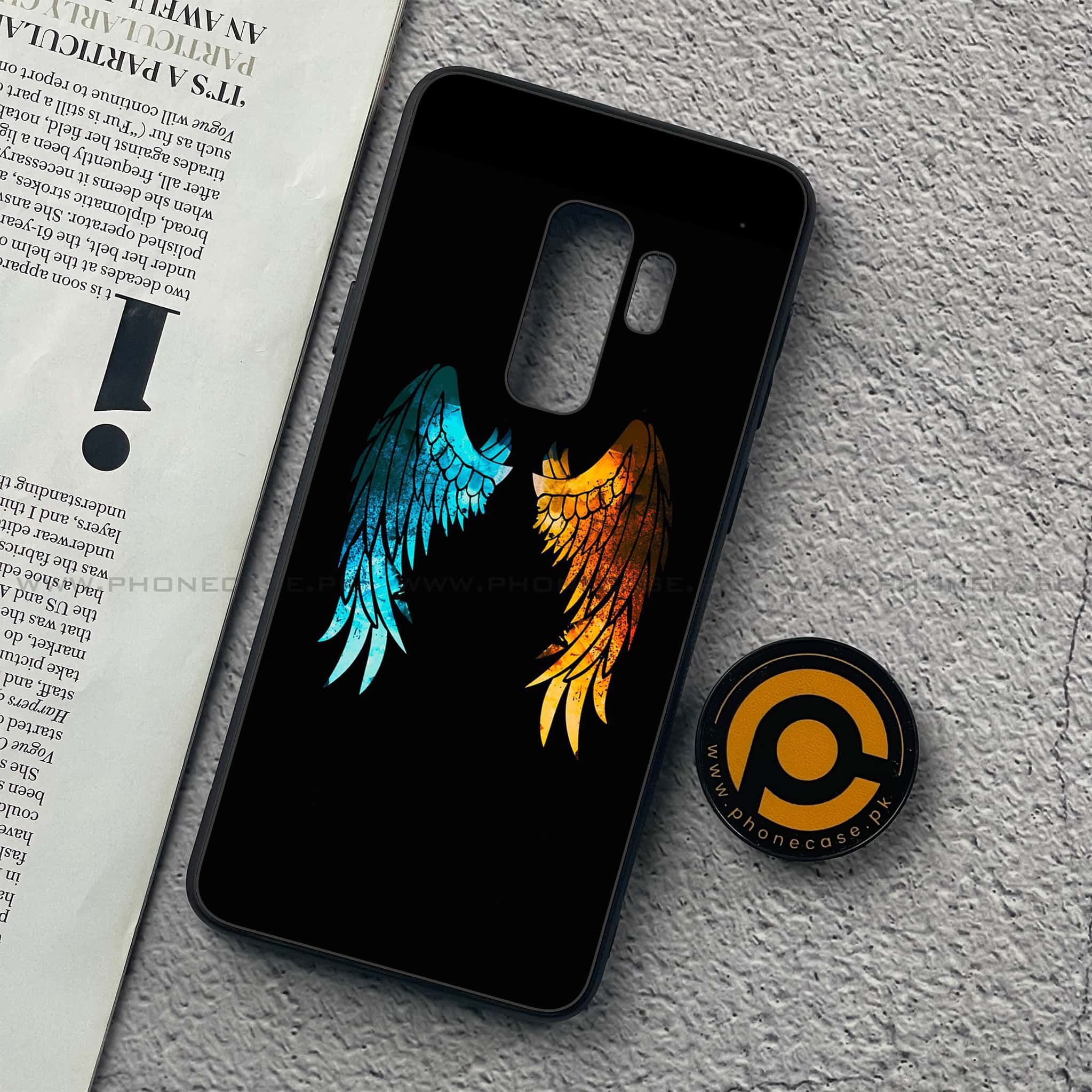 Samsung Galaxy S9 Plus - Angel Wings 2.0 Series - Premium Printed Glass soft Bumper shock Proof Case