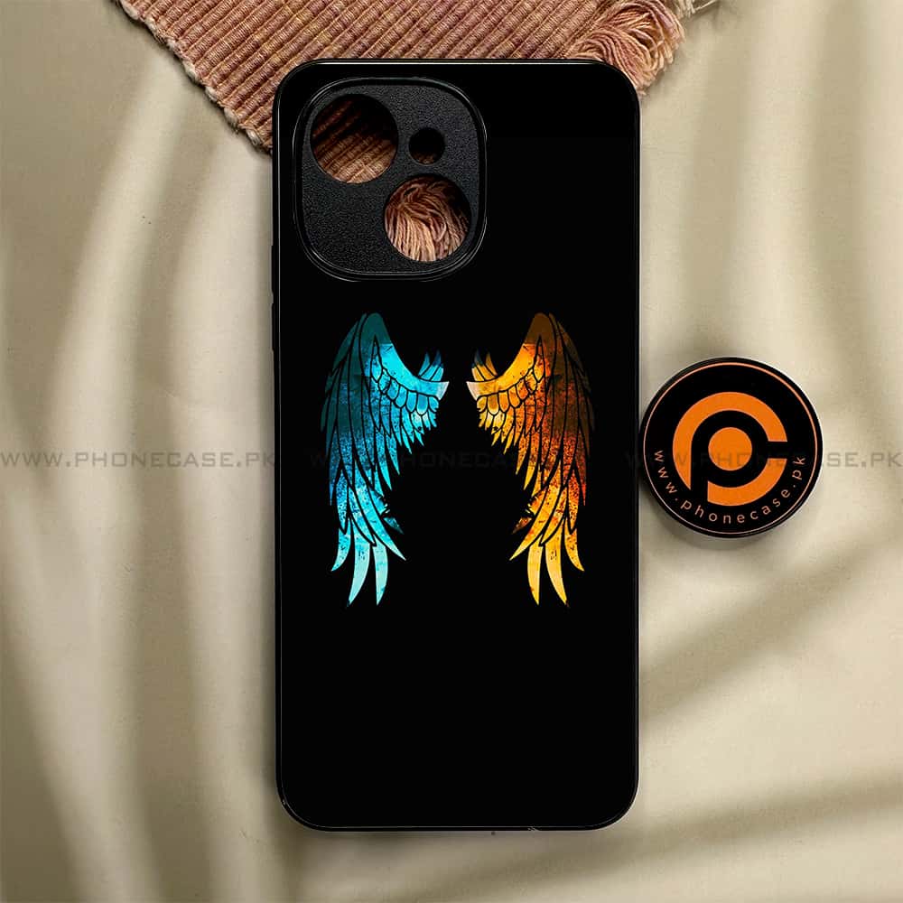 Tecno Spark 40C - Angel Wings 2.0 Series - Premium Metal Printed soft Bumper shock Proof Case