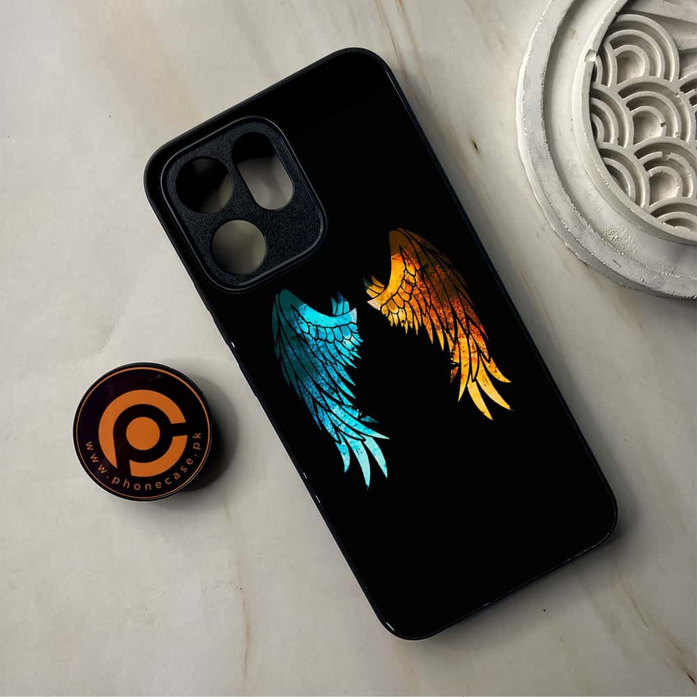 Oppo Reno 14F - Angel Wings 2.0 Series - Premium Metal Printed Soft Bumper Shockproof Case