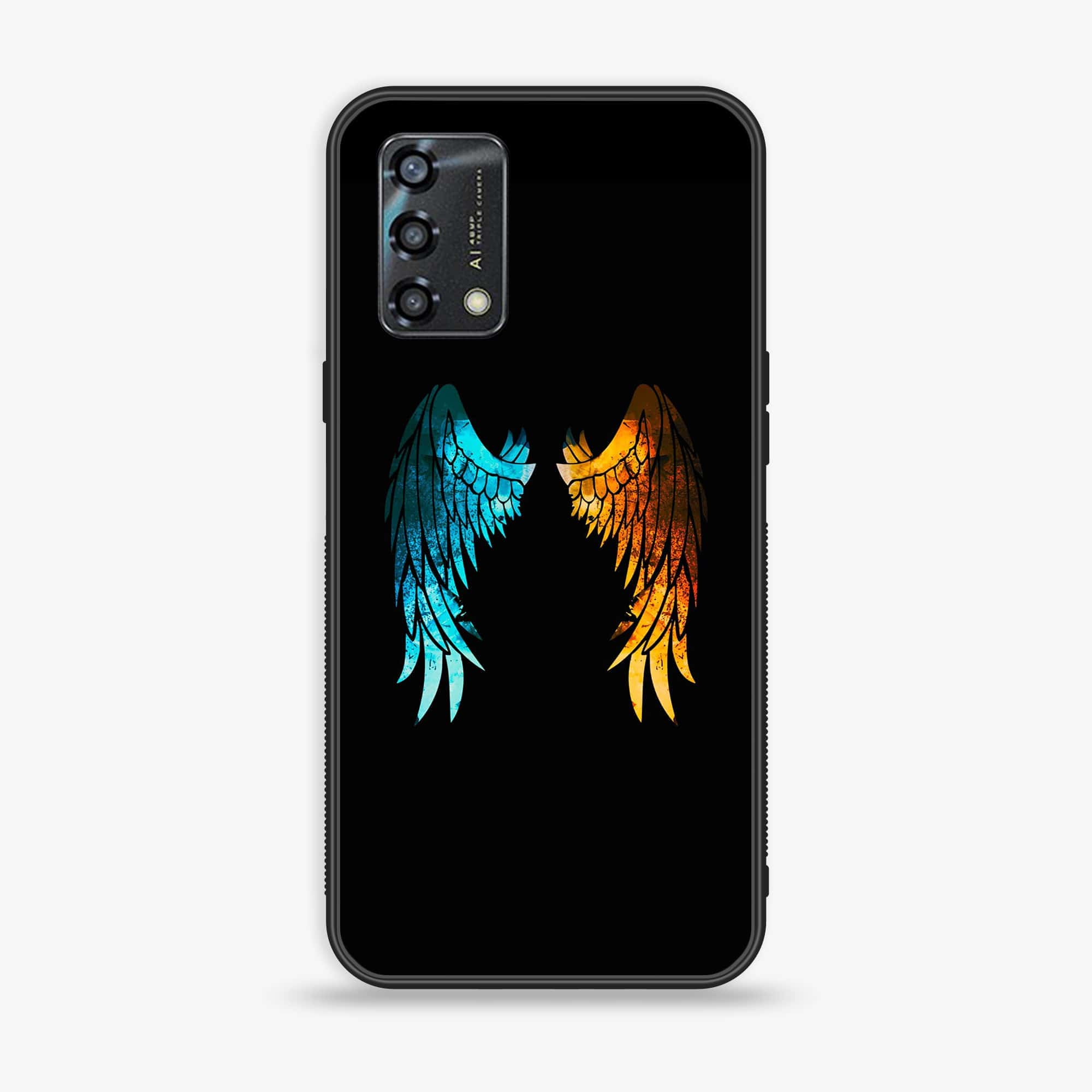 Oppo A95 - Angel Wings 2.0 Series - Premium Printed Glass soft Bumper shock Proof Case