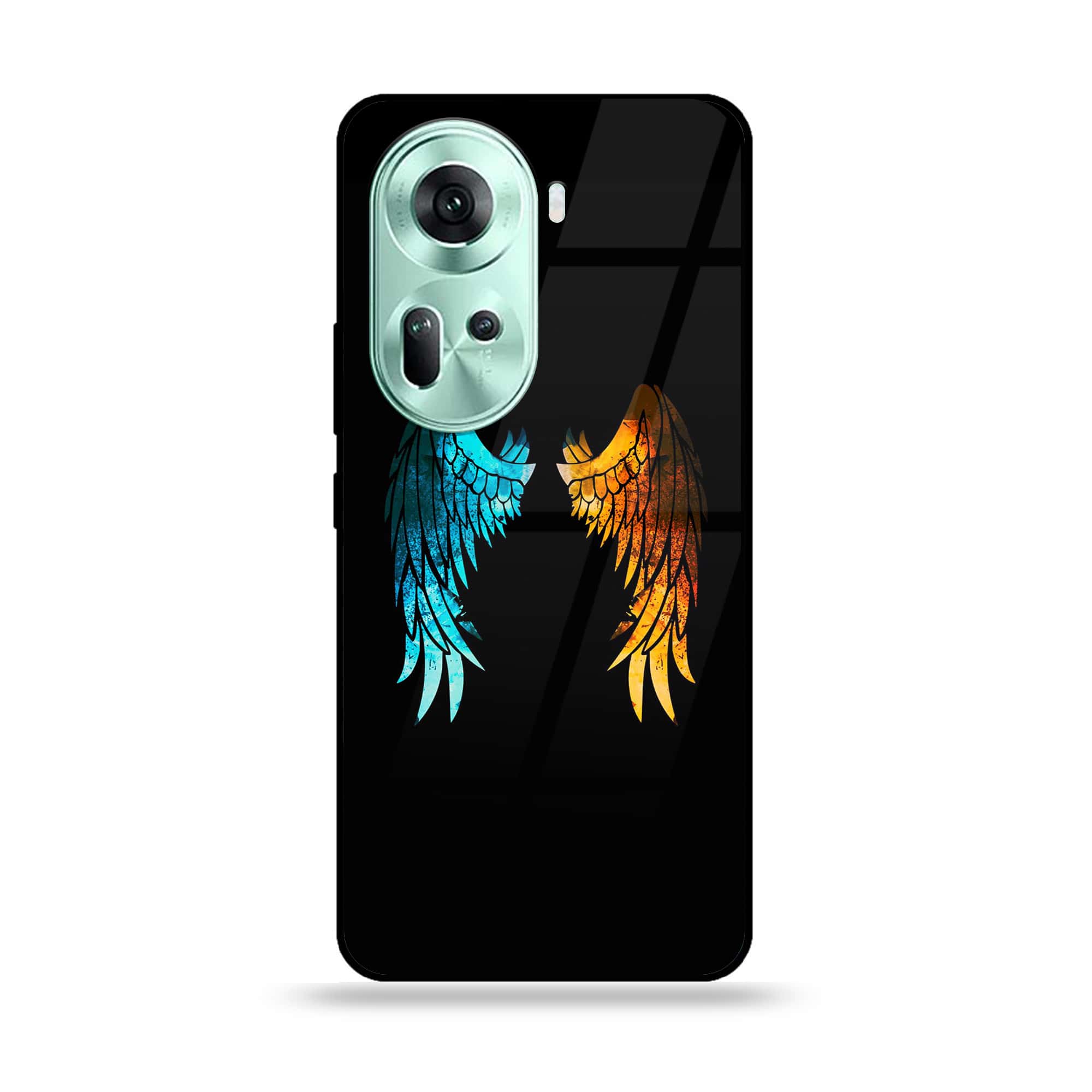 Oppo Reno 11 5G - Angel Wings 2.0 Series - Premium Printed Glass soft Bumper shock Proof Case