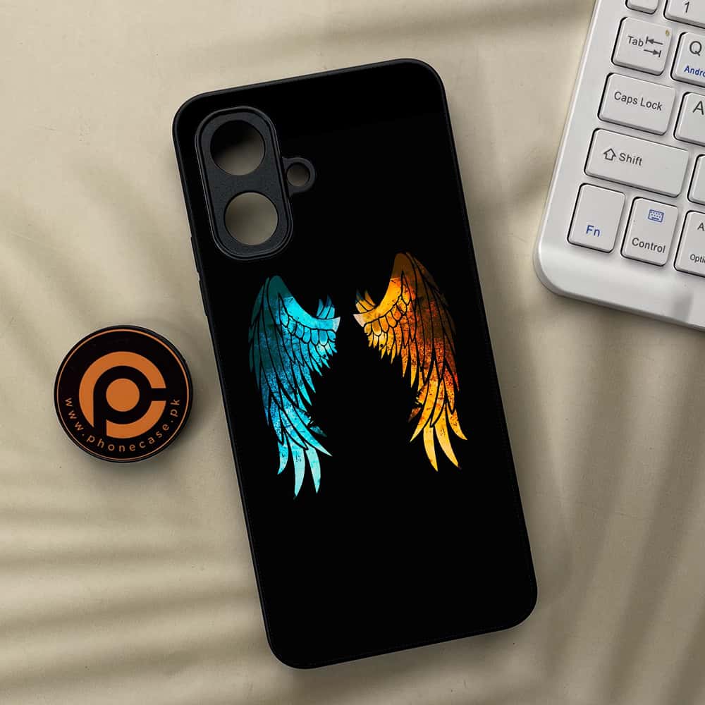 Tecno Spark Go 2 - Angel Wings 2.0 Series - Premium Metal Printed soft Bumper Shock Proof Case