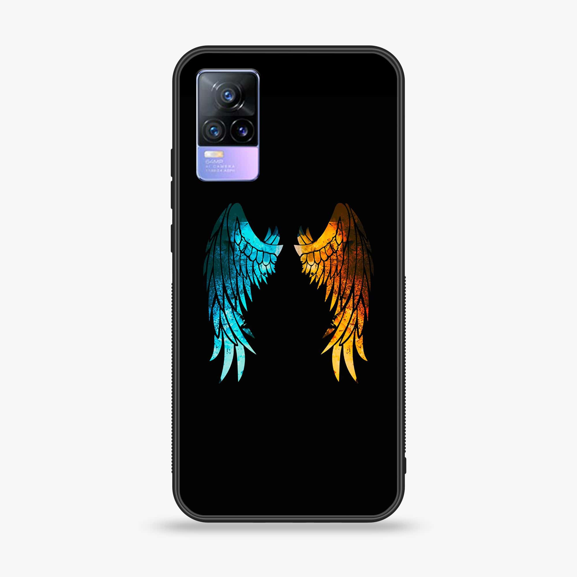 Vivo V21e - Angel Wings 2.0  Series - Premium Printed Glass soft Bumper shock Proof Case