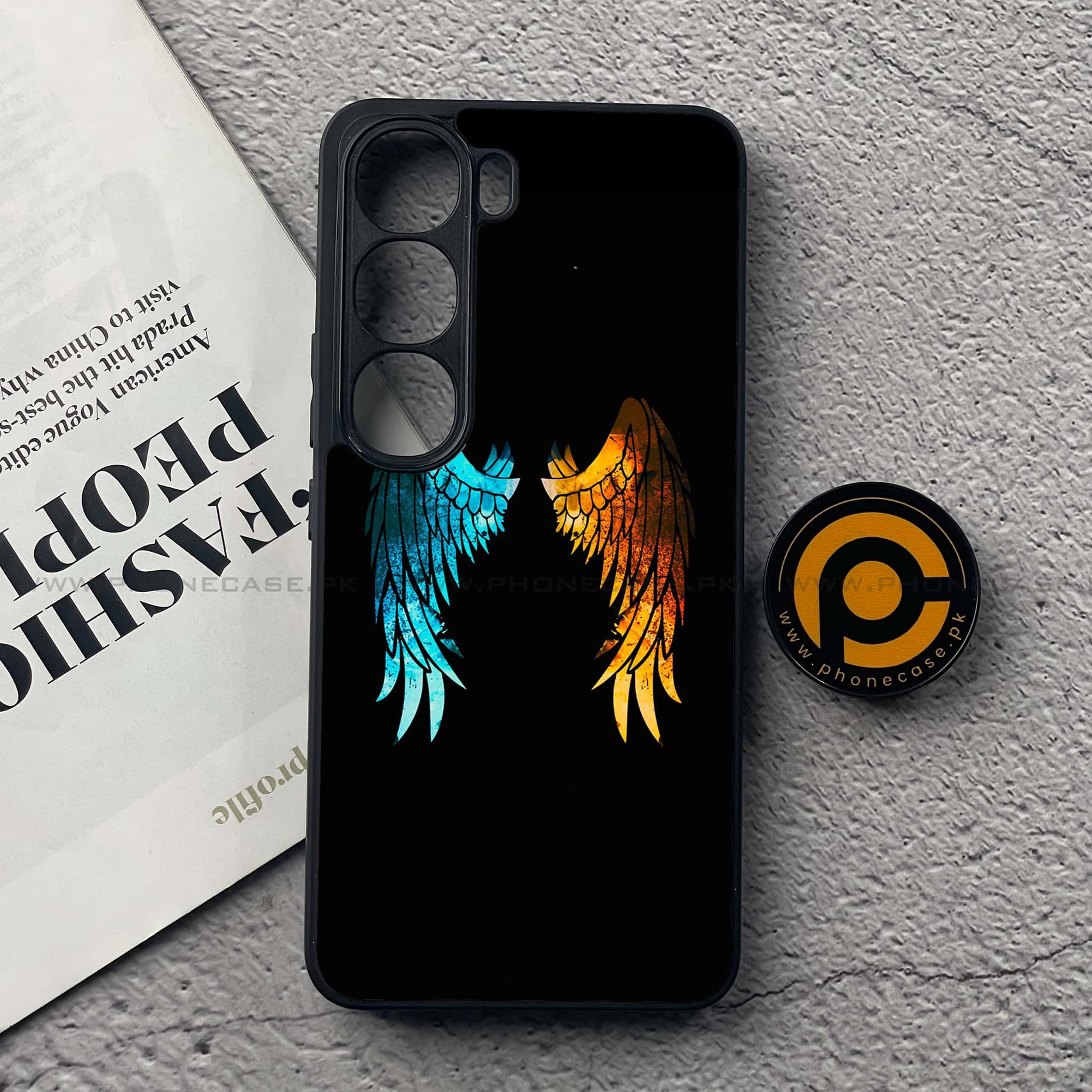 Vivo V40 Lite (IDN) - Angel Wings 2.0 Series - Premium Metal Printed soft Bumper Shock Proof Case