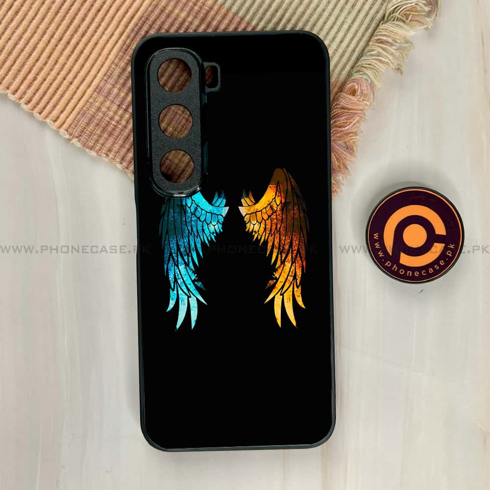 Infinix Hot 60i - Angel Wings 2.0 Series - Premium Metal Printed soft Bumper shock Proof Case